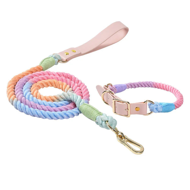 Pastel Rainbow - Dog Collar and Leash (Sold Separately)