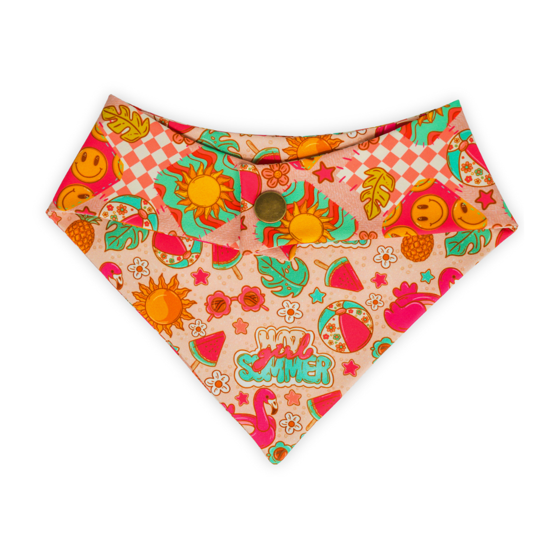 Hot Girl Summer - Active Snap On Bandana (Reversible)