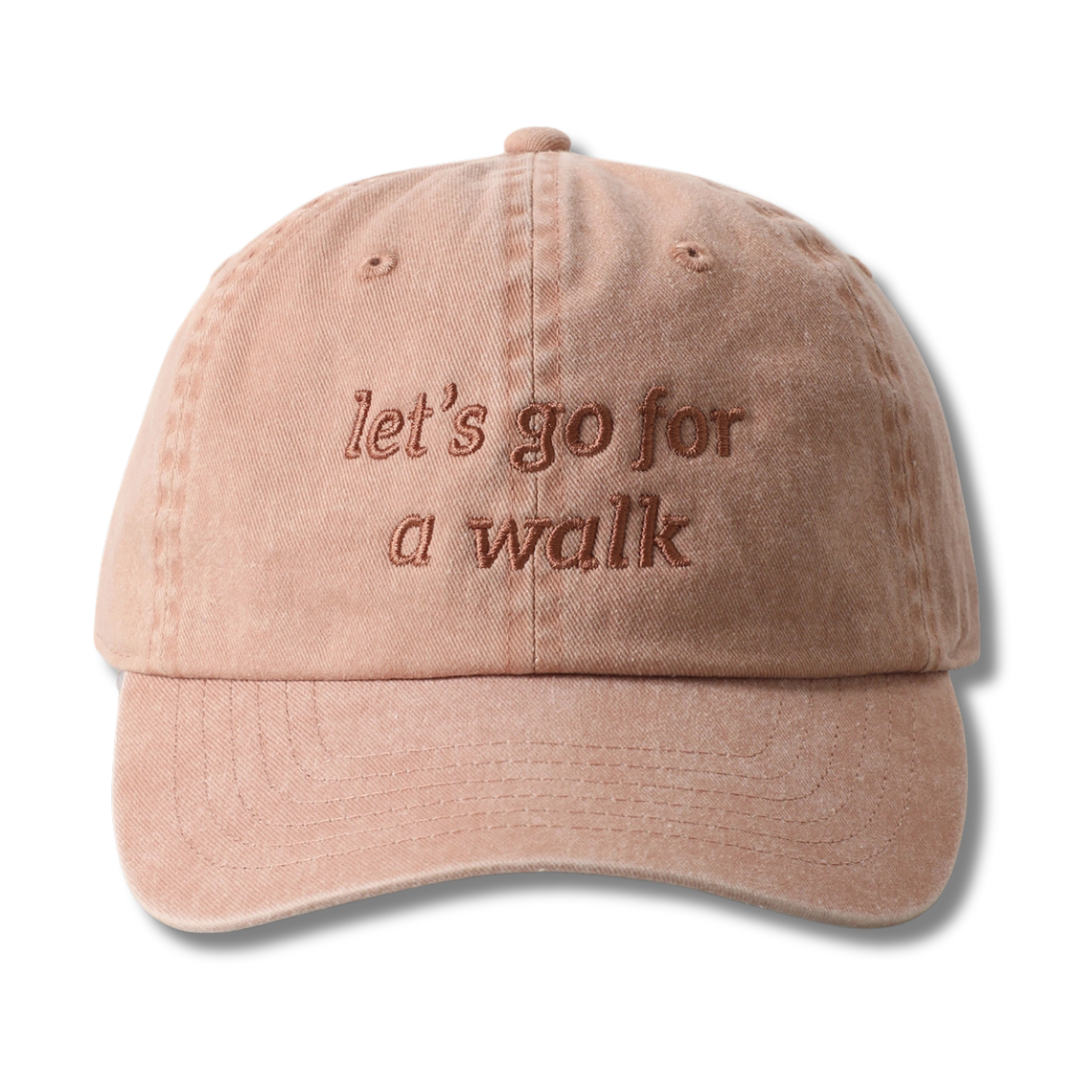 Let’s Go For A Walk Hat, Embroidered Cotton Baseball Cap