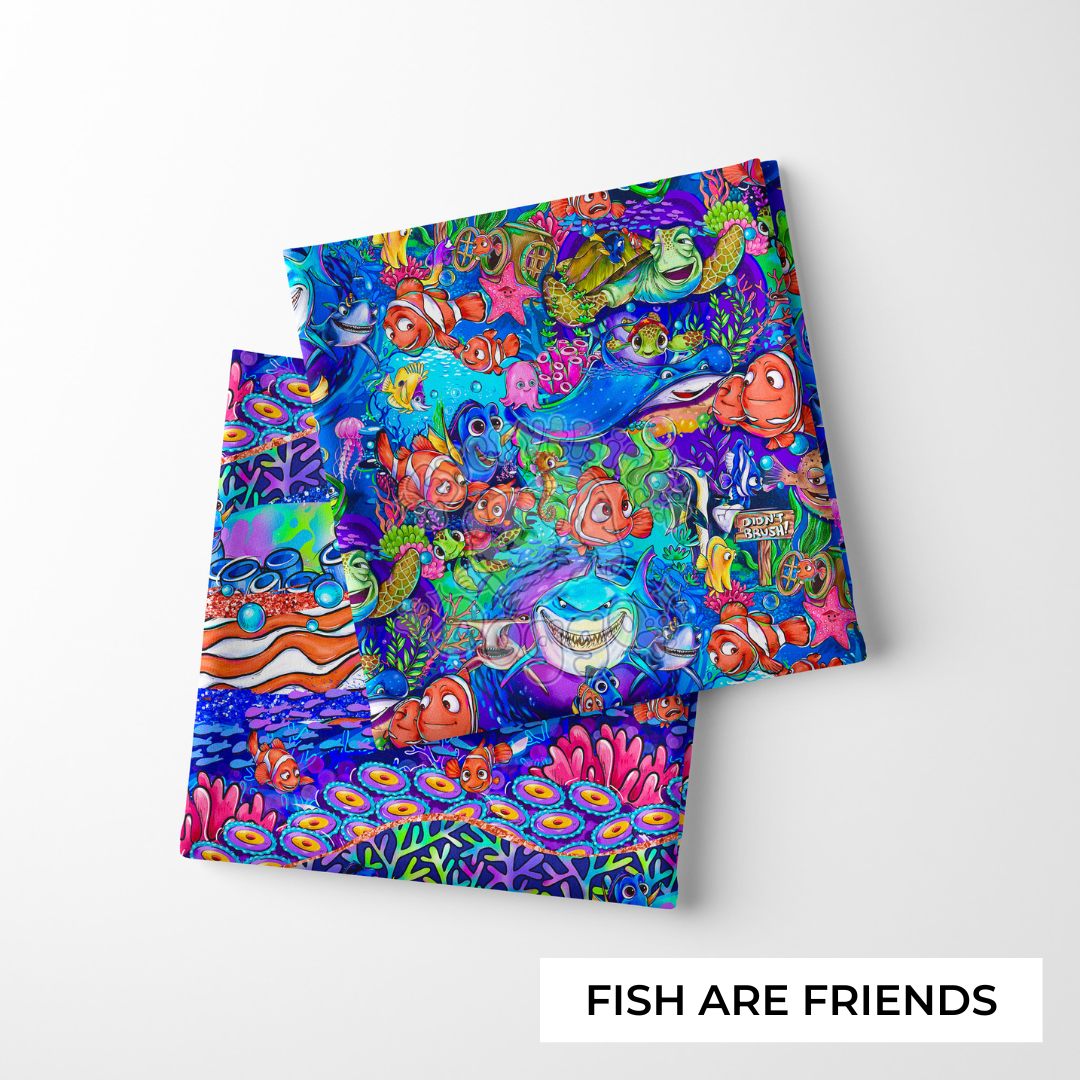 Fish Are Friends - Active Snap On Bandana (Reversible)