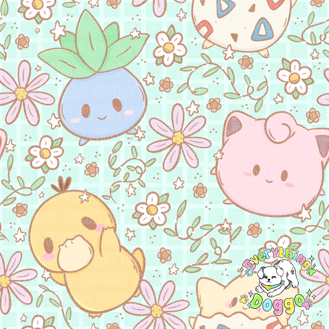 Chibi Poke Floral - Bandana
