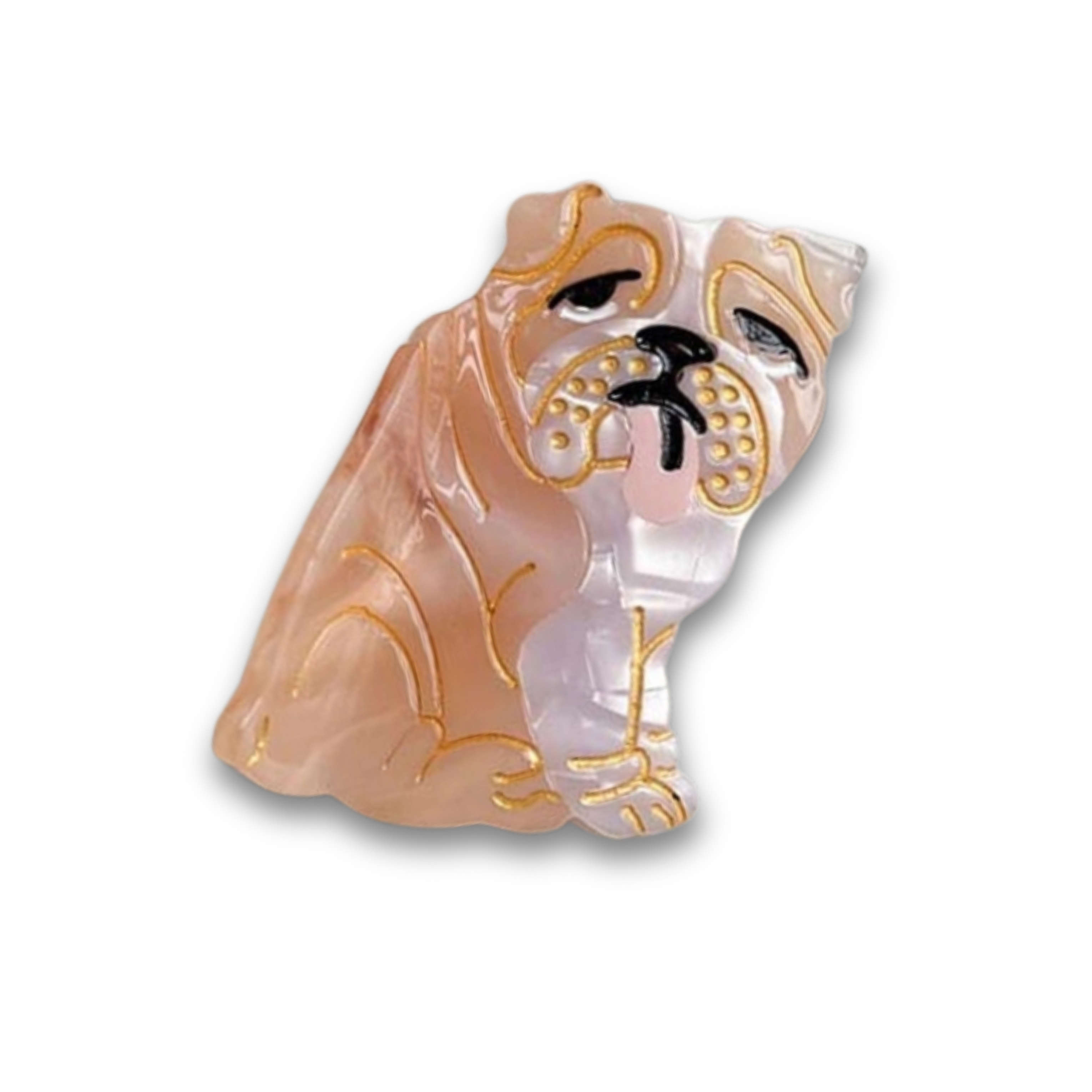 English Bulldog Hair Claw Clip