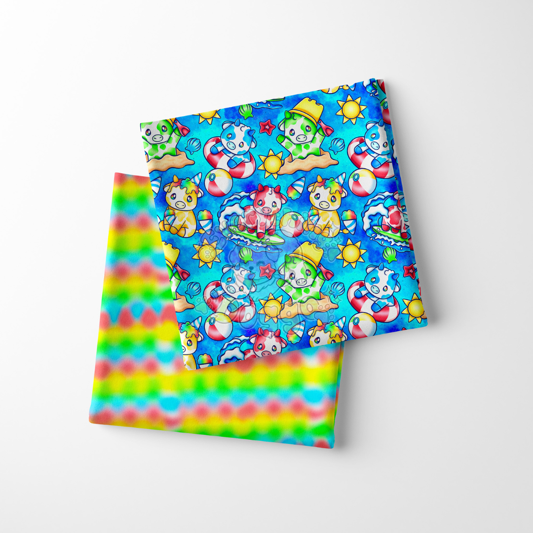 Summer Cows - Active Snap On Bandana (Reversible)
