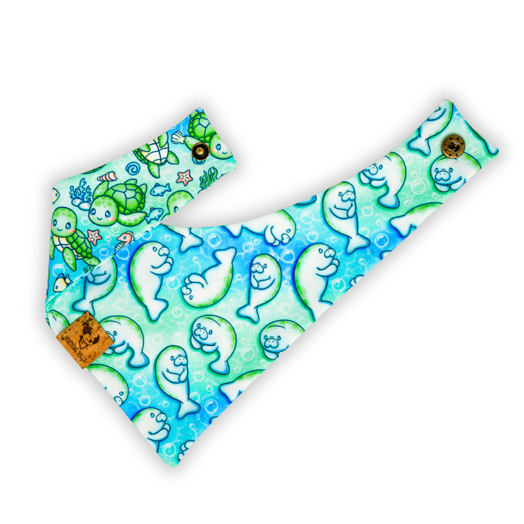 Cute Sea Animals - Active Snap On Bandana (Reversible)