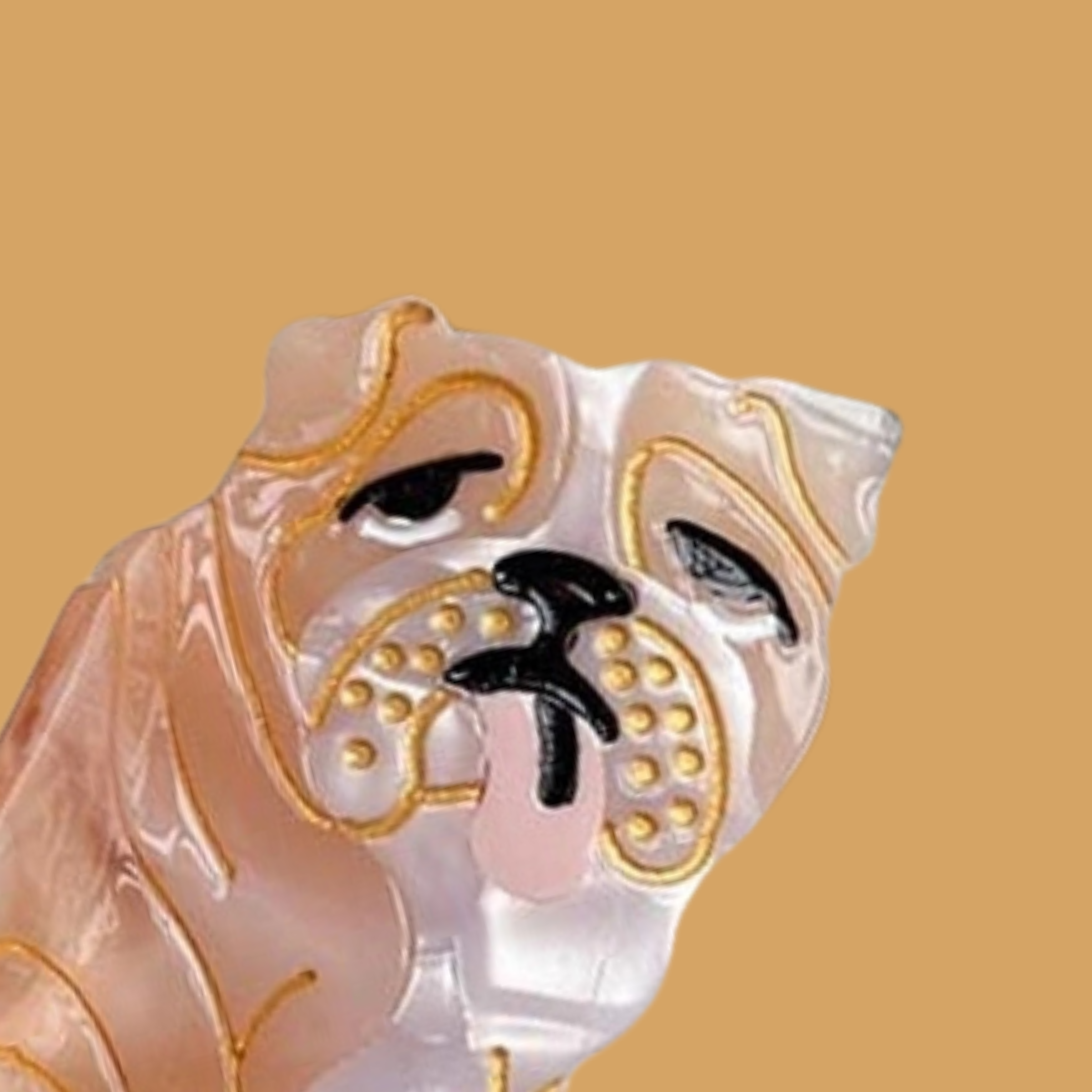English Bulldog Hair Claw Clip