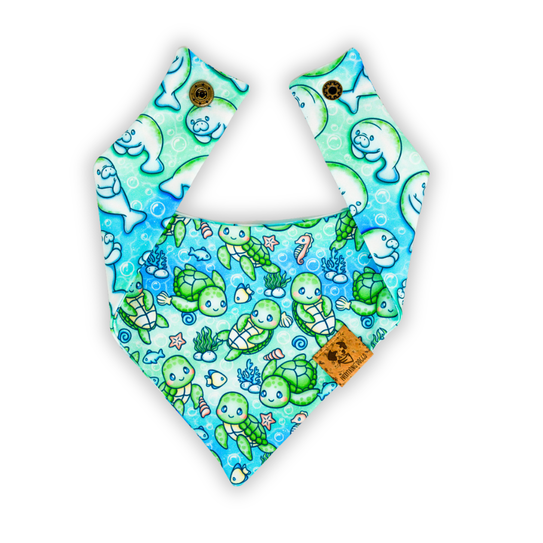 Cute Sea Animals - Active Snap On Bandana (Reversible)