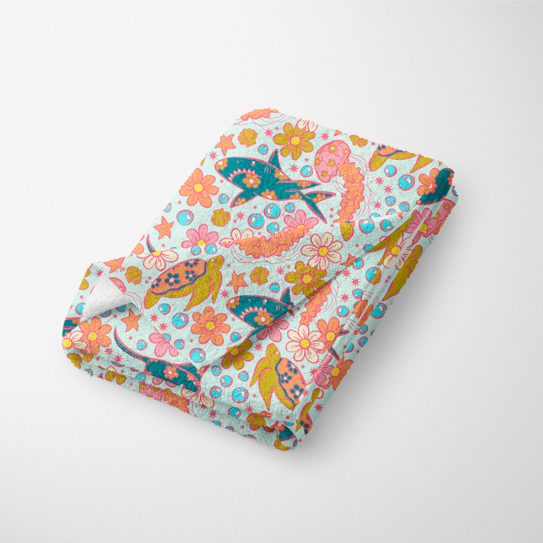 Floral Sea Animals - Towel