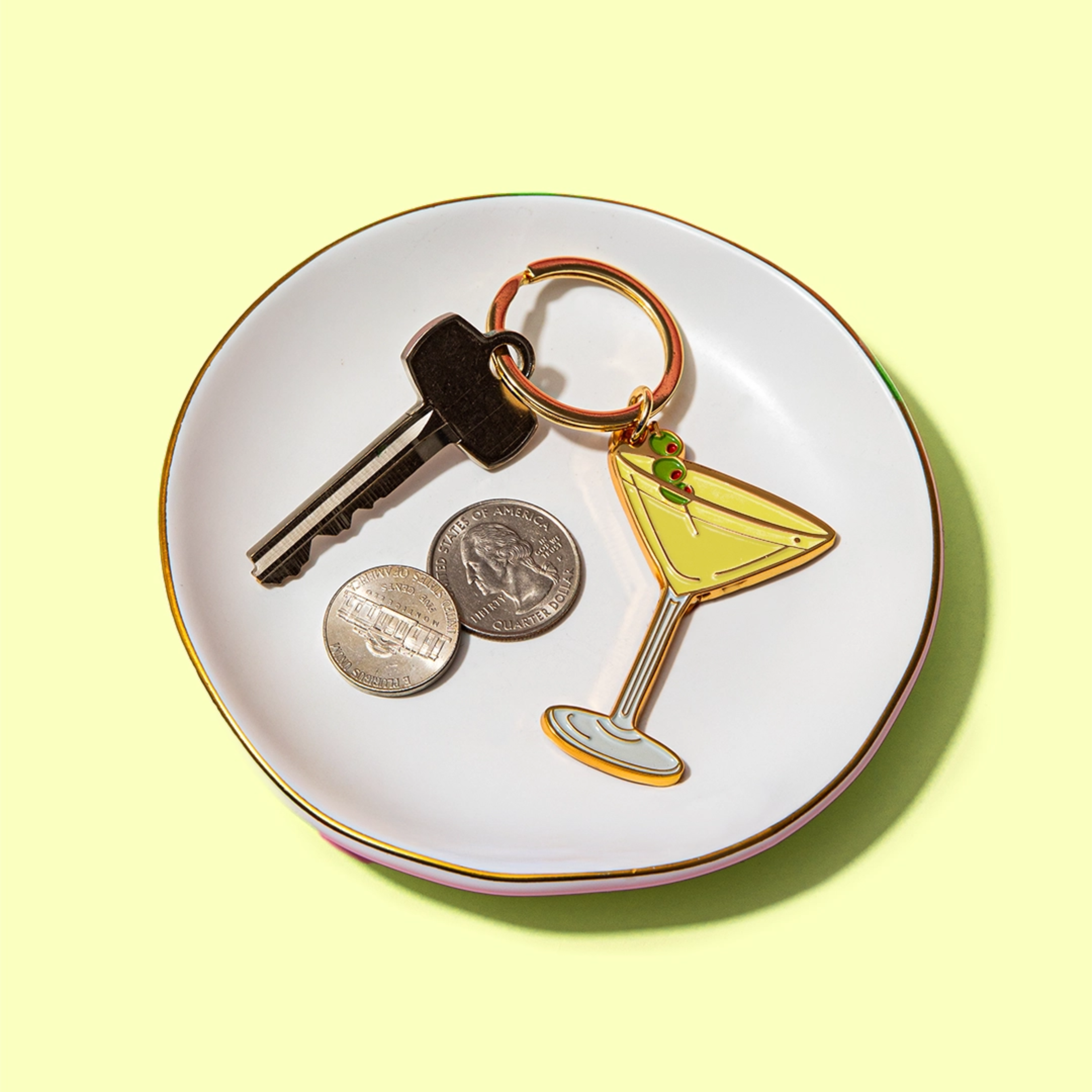 Olive Dirty Martini Collar Charm & Keychain