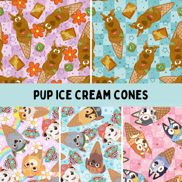 Pup Ice Cream Cones - Classic Tie On Bandana