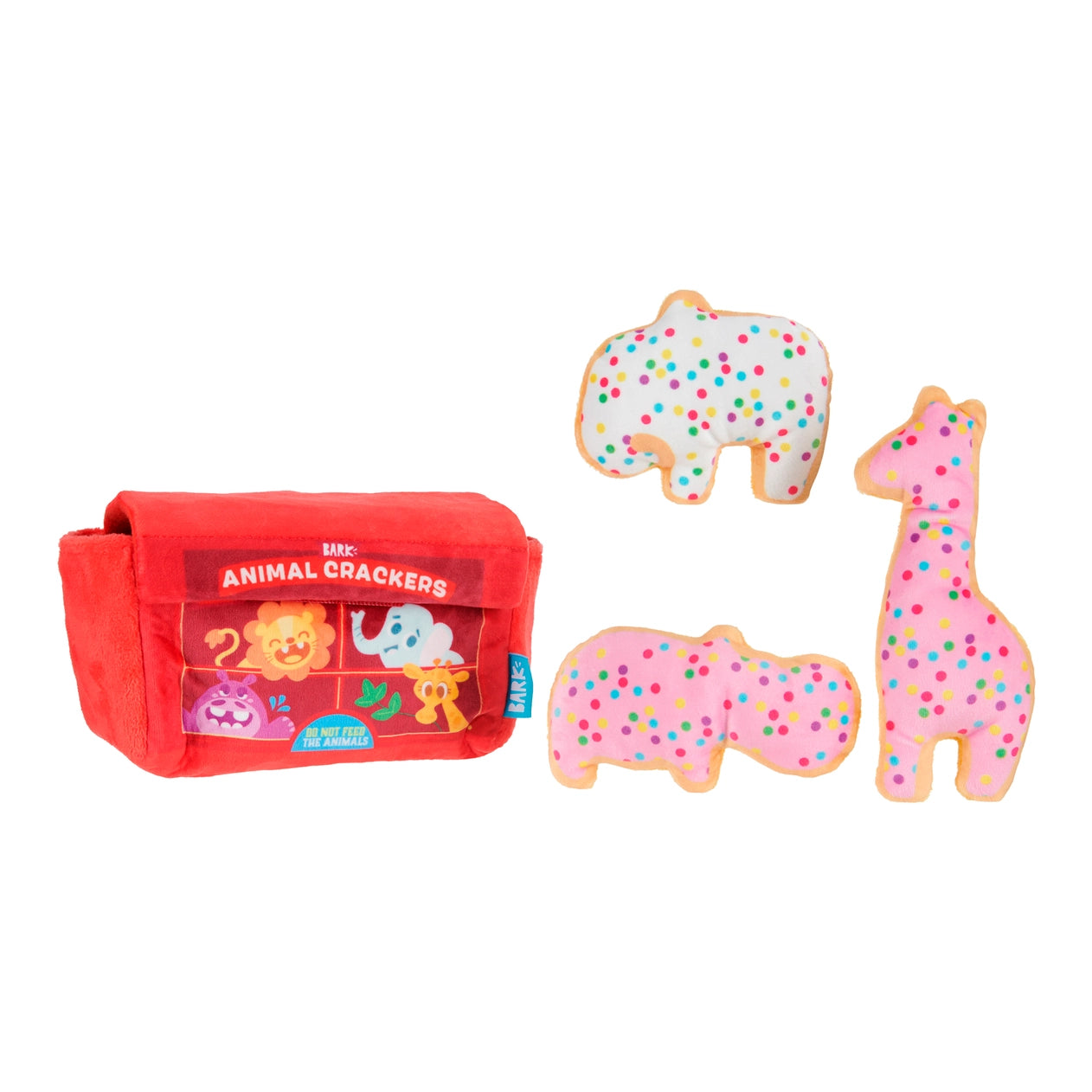 Bark Animal Squeakers Snacks Plush Dog Toy
