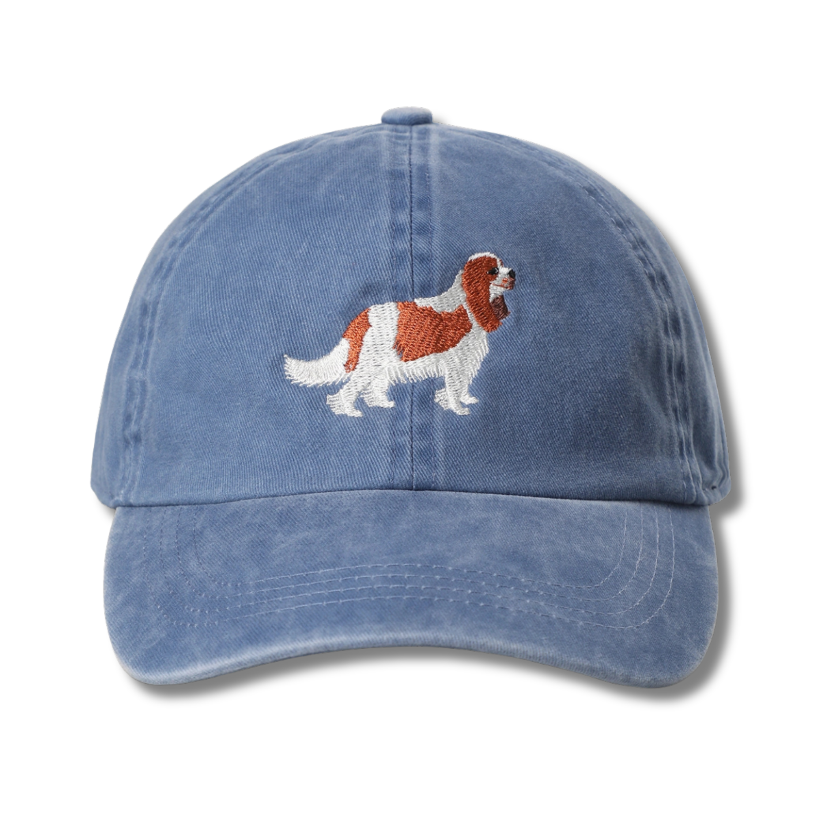 King Charles Cavalier Embroidered Cotton Baseball Hat
