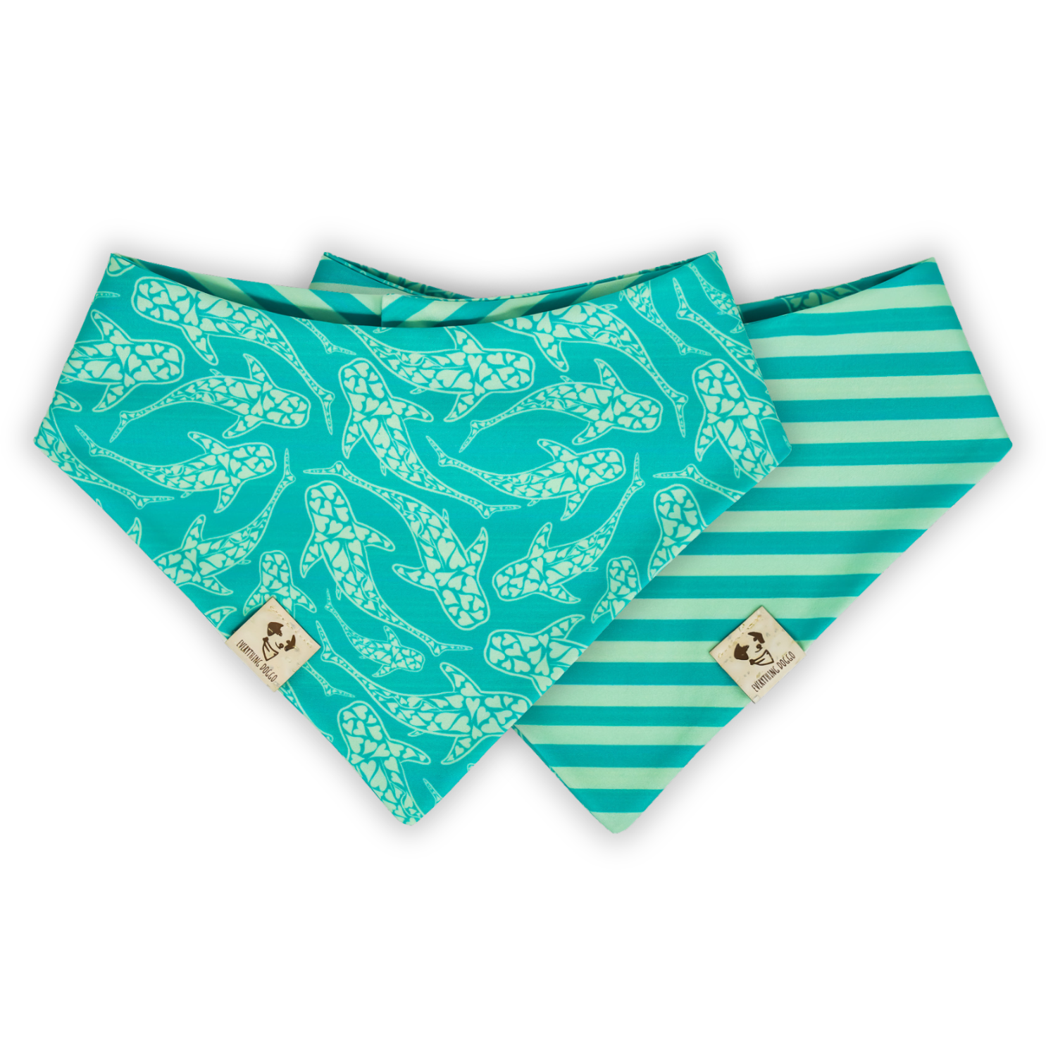 Teal Sharks - Active Snap On Bandana (Reversible)