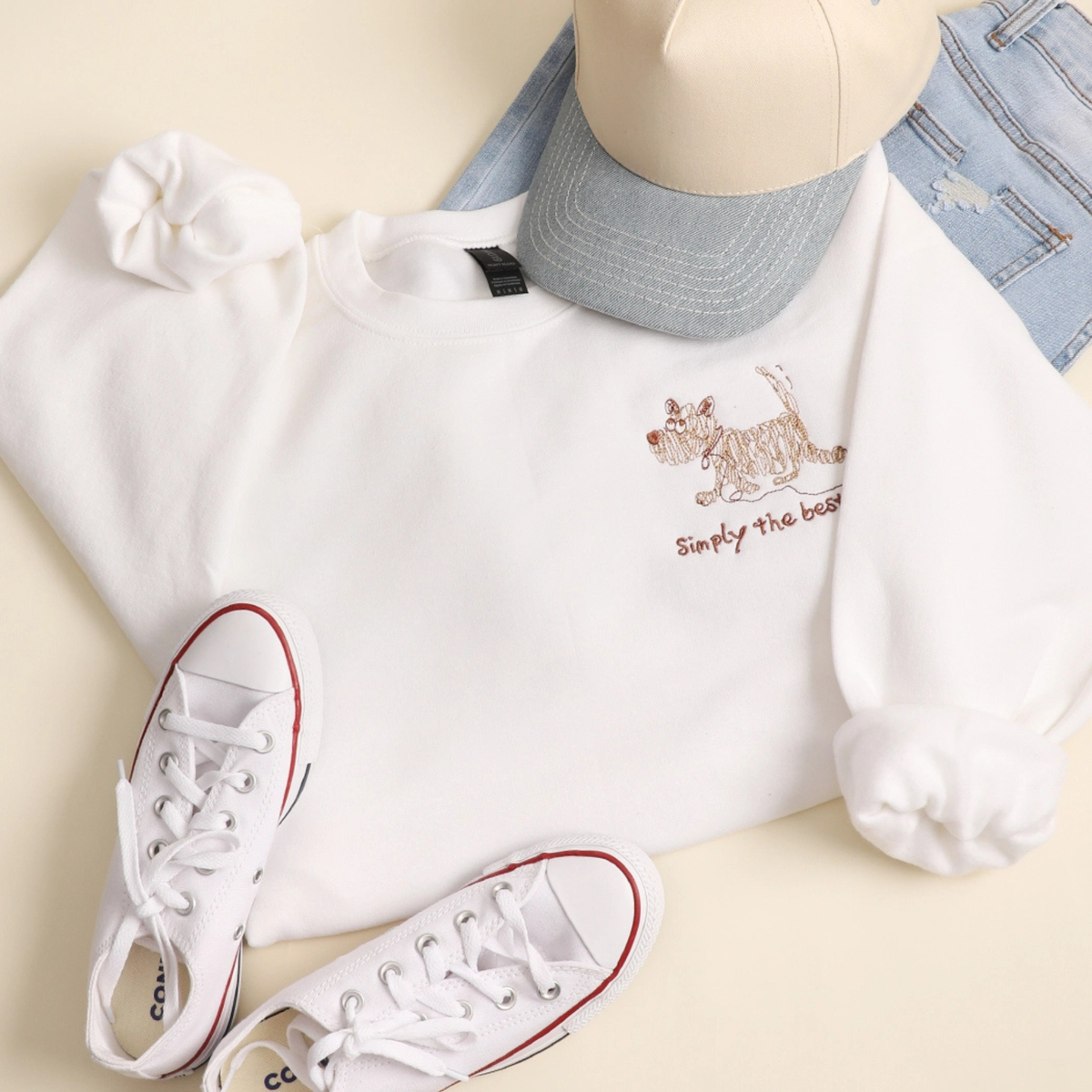 Simply the Best Dog Embroidered Sweatshirt