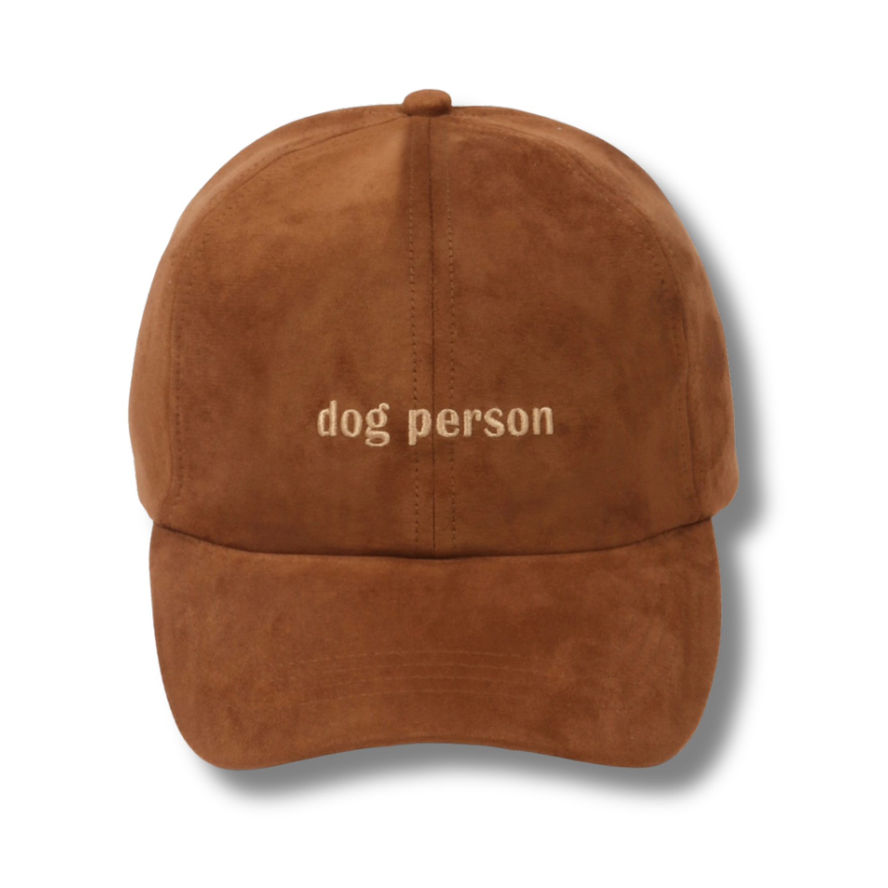 Dog Person Embroidered Suede Baseball Cap