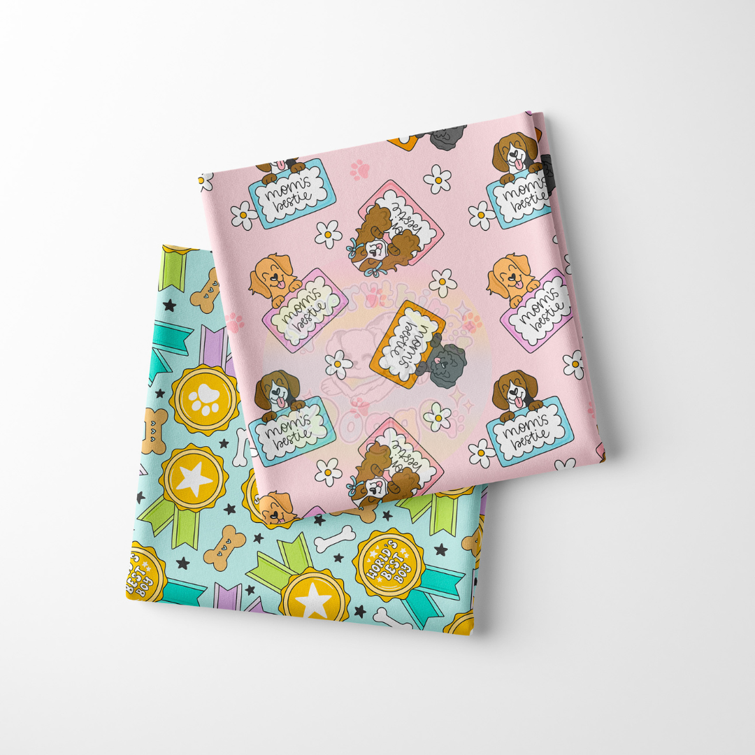 Mom's Bestie x World's Best Boy - Bandana (Reversible)