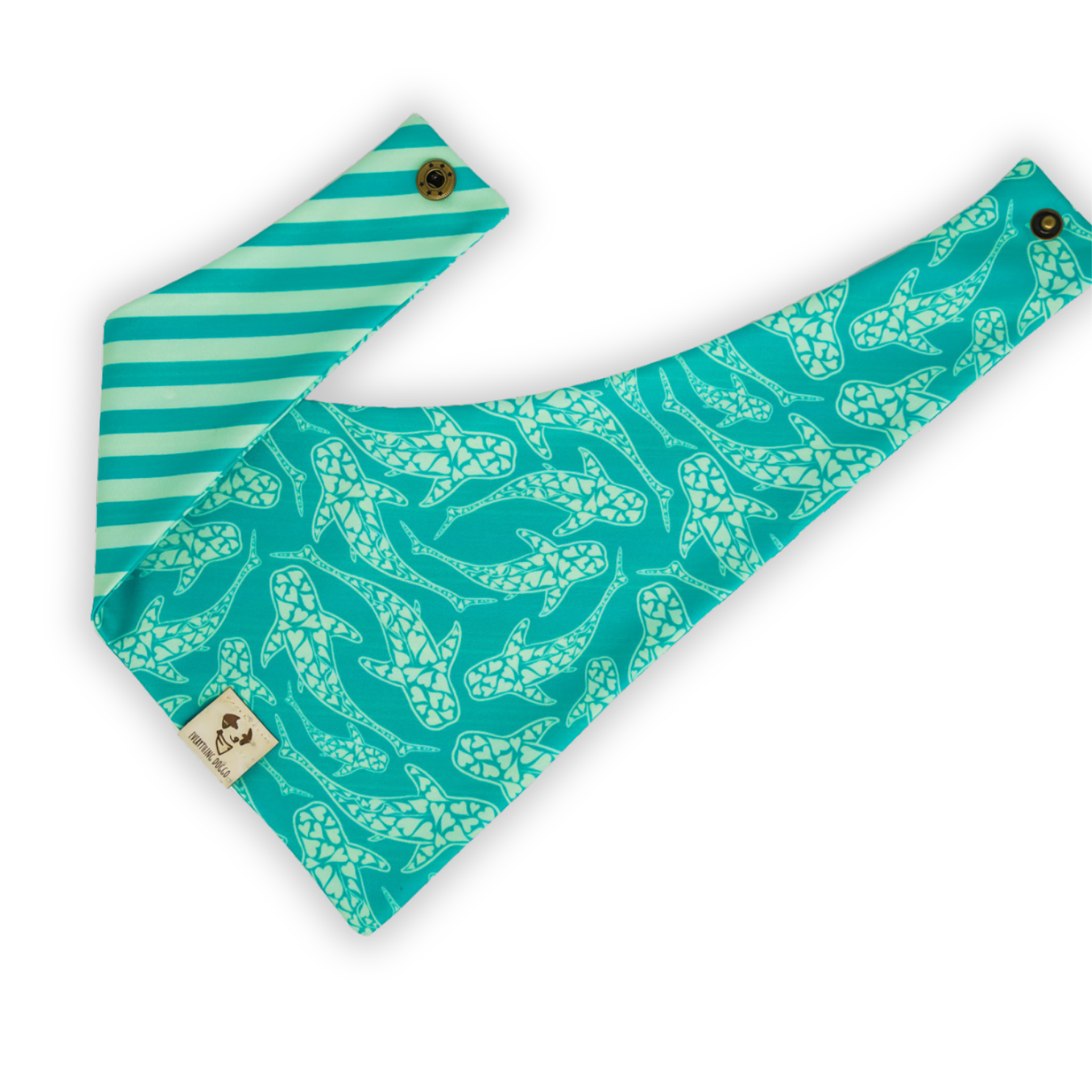 Teal Sharks - Active Snap On Bandana (Reversible)