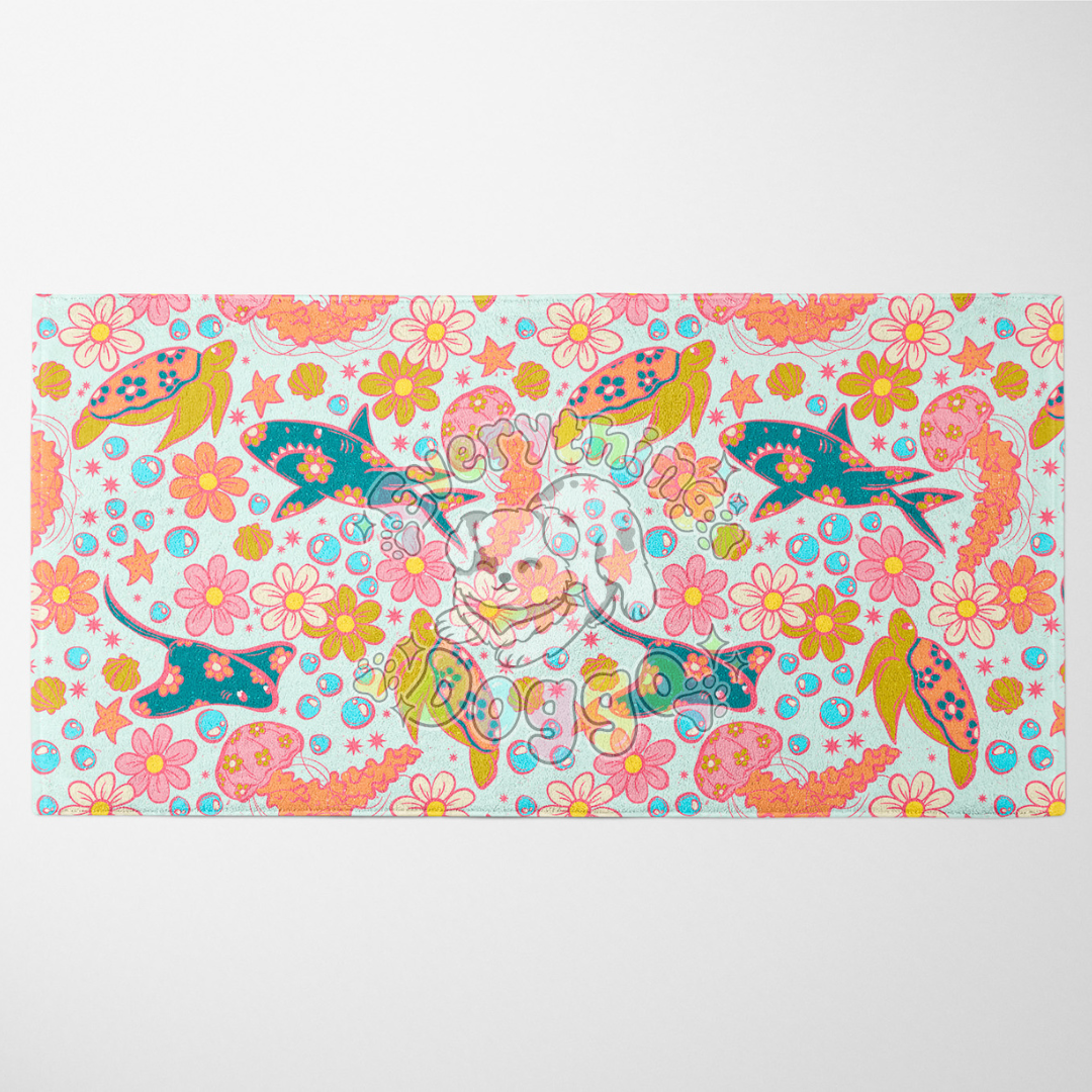Floral Sea Animals - Towel