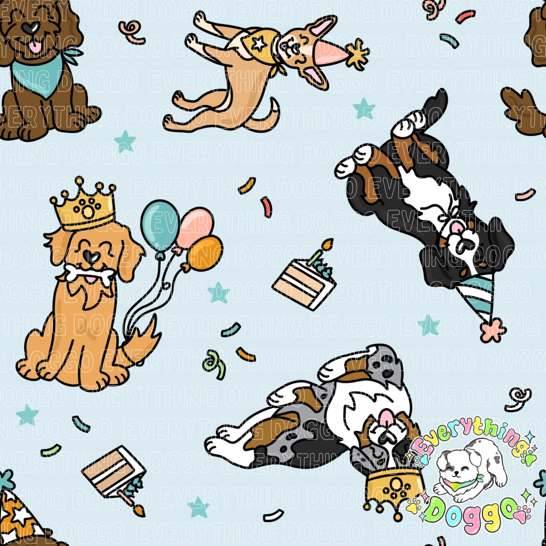 Party Pups (Blue) -  Bandana