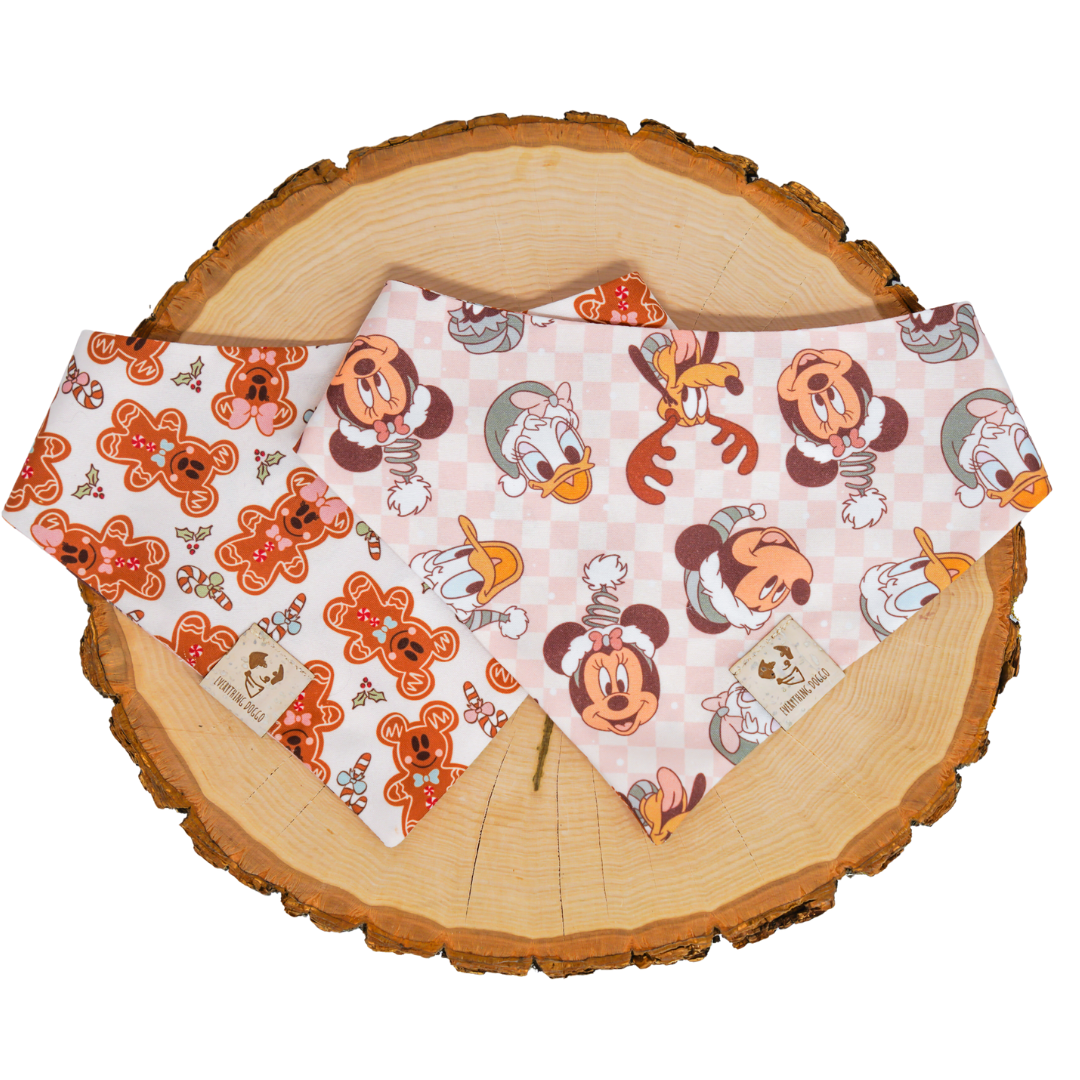 Mousey Gingerbread - Single Snap Bandana (Reversible)
