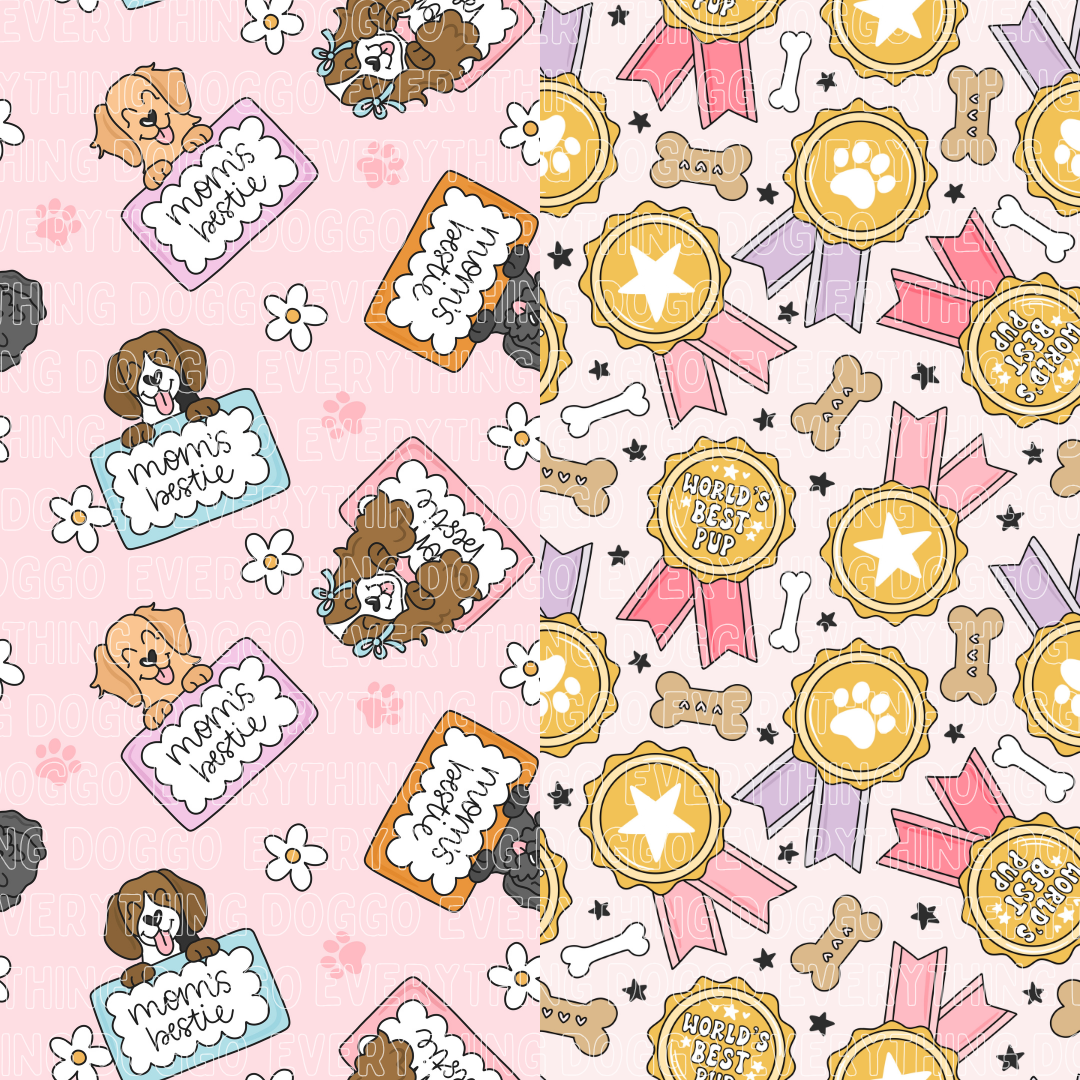 Mom's Bestie x World's Best Pup - Bandana (Reversible)