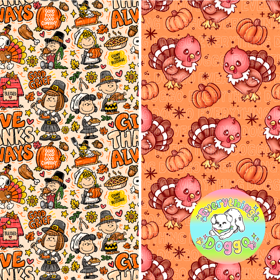 Gobble Gobble, Good Grief - Active Snap On Bandana (Reversible)