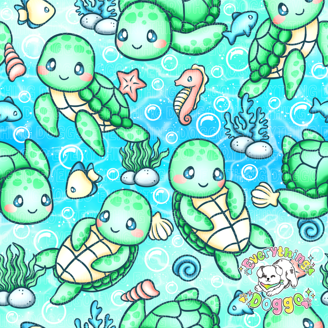 Cute Sea Animals - Active Snap On Bandana (Reversible)