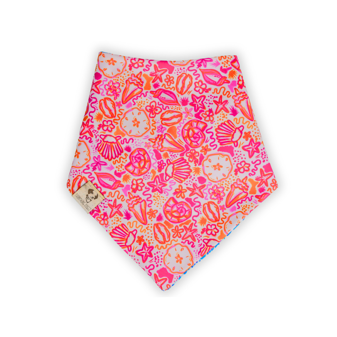 Watercolor Seashells - Active Snap On Bandana (Reversible)