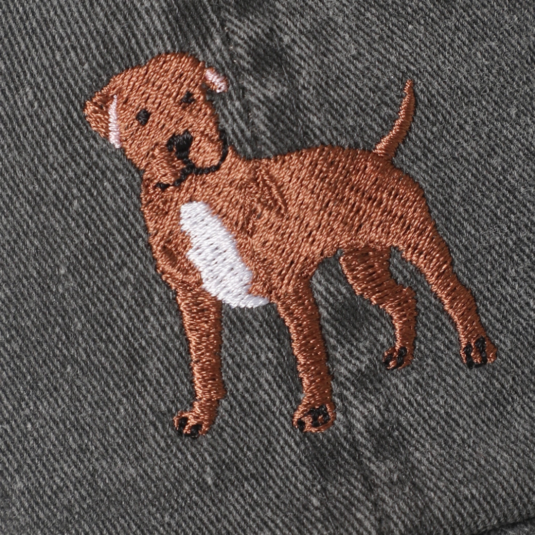 Brown Pit Bull Terrier Dog Embroidered Cotton Baseball Cap