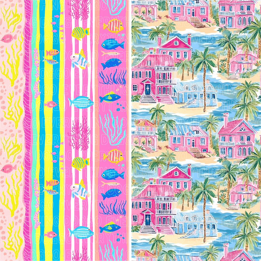 Seaside Island - Active Snap On Bandana (Reversible)