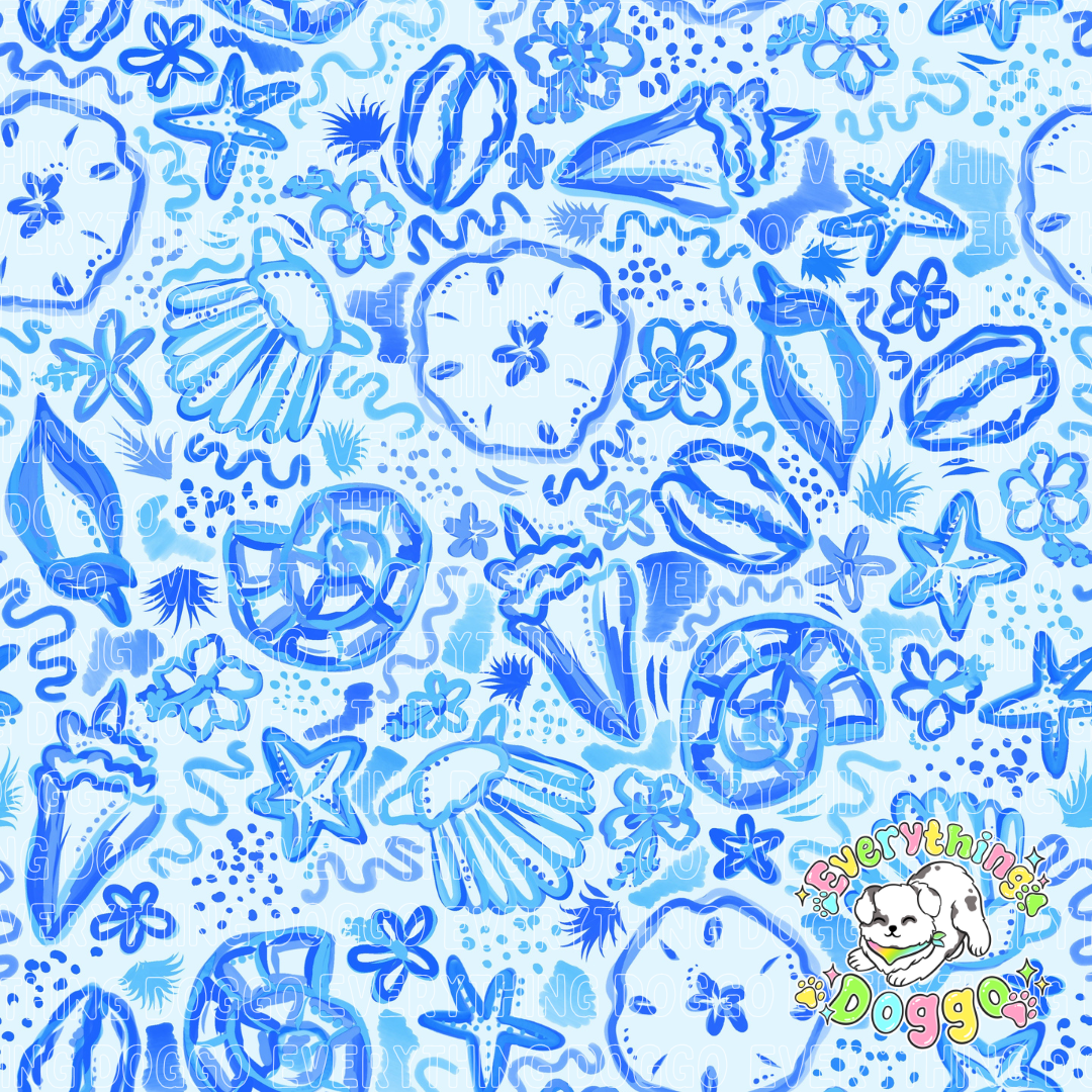 Watercolor Seashells - Active Snap On Bandana (Reversible)