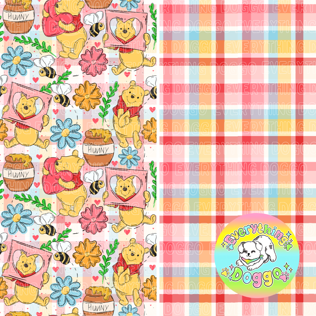 Hunny Bear Plaid - Bandana (Reversible)