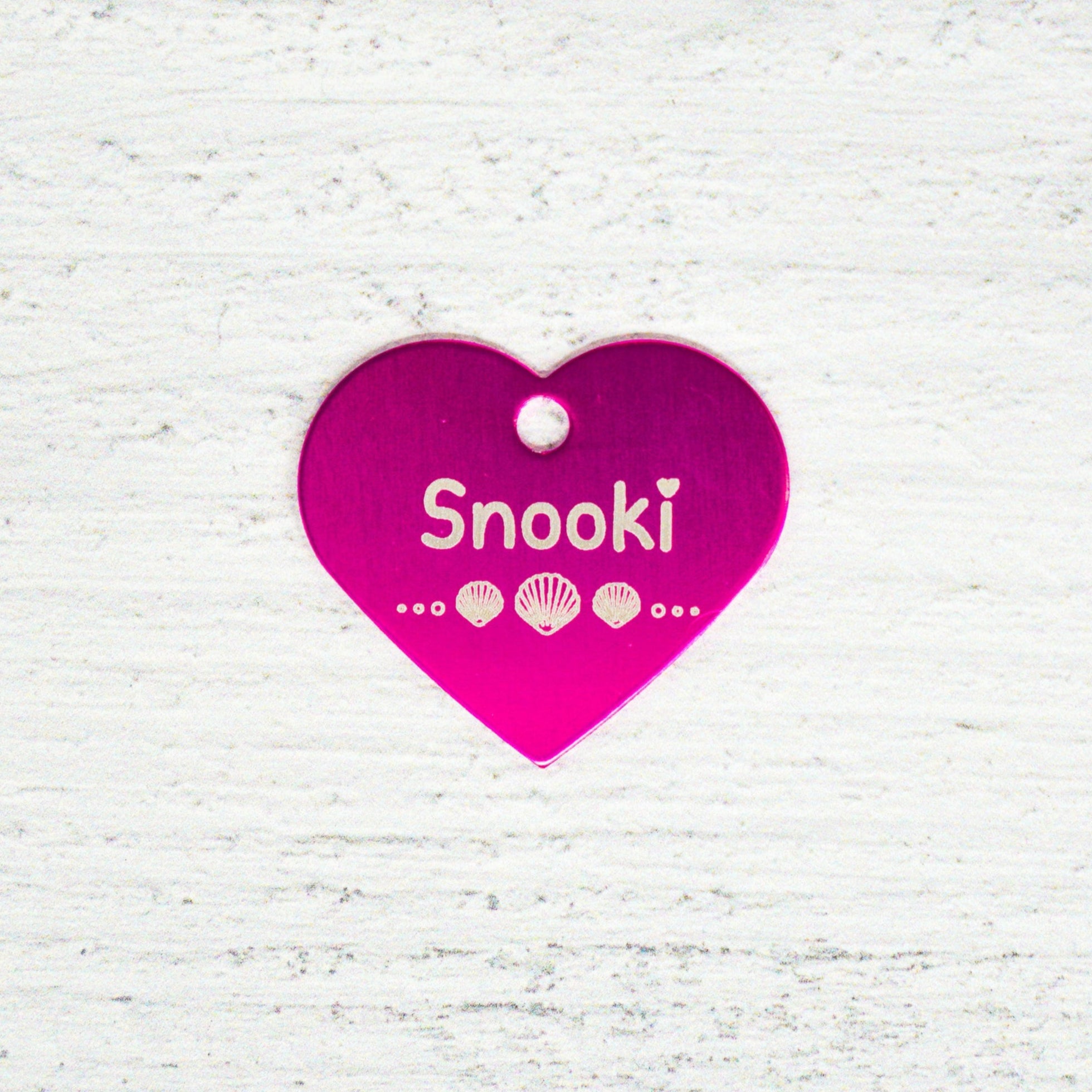 Heart Pet ID Tag: Seashells