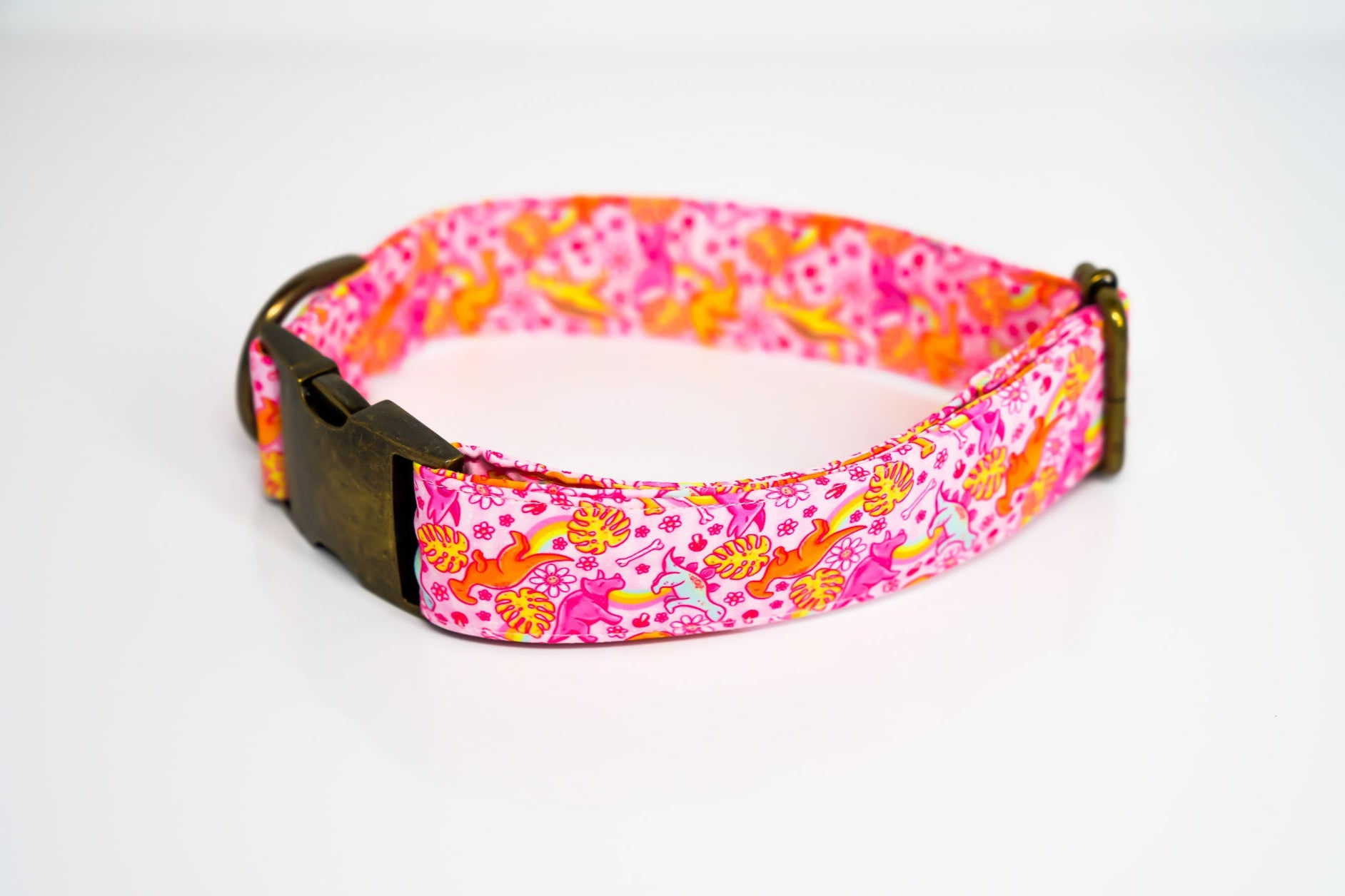 Pink Dinos Dog Collar
