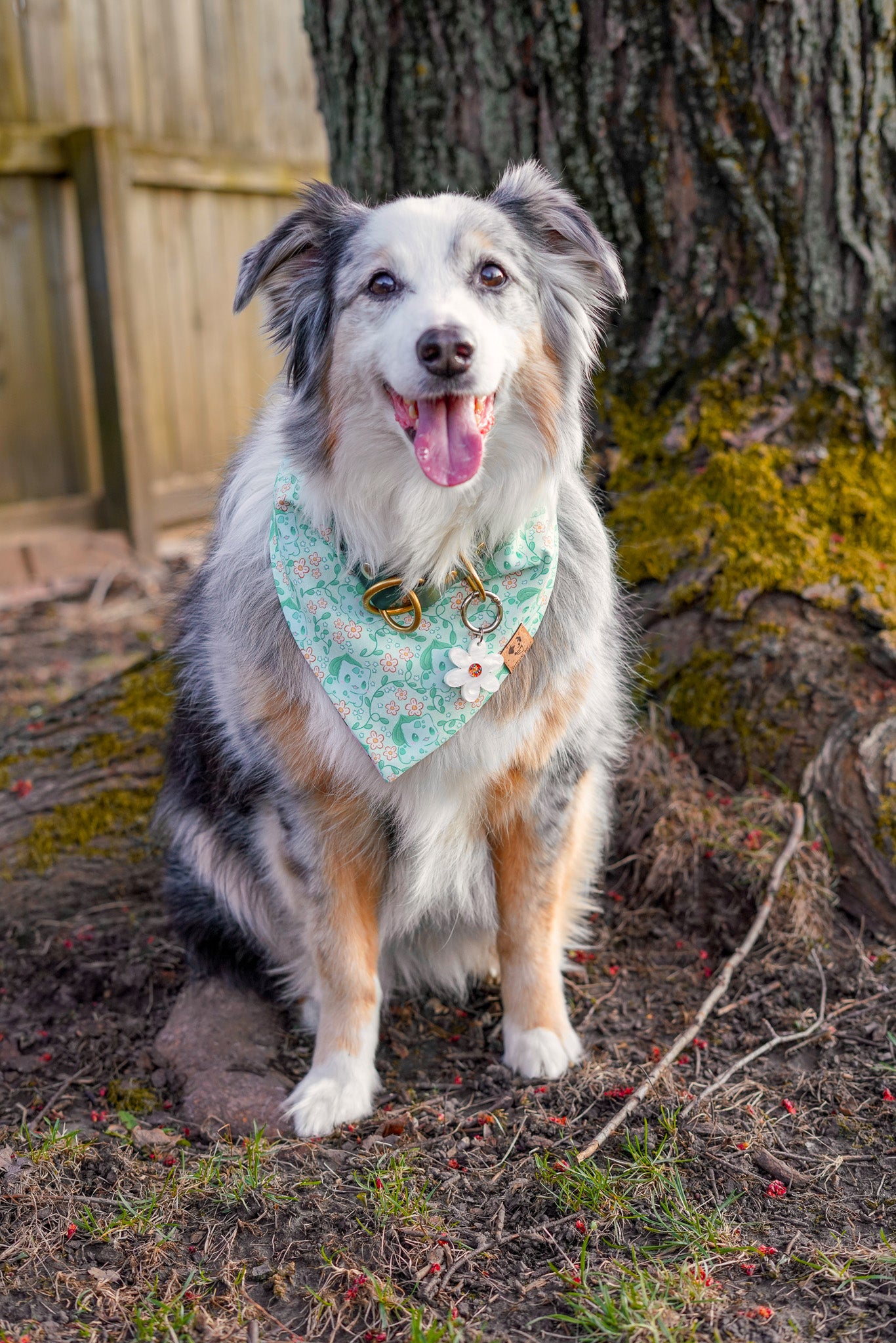 Chibi Frog Poke Floral - Bandana