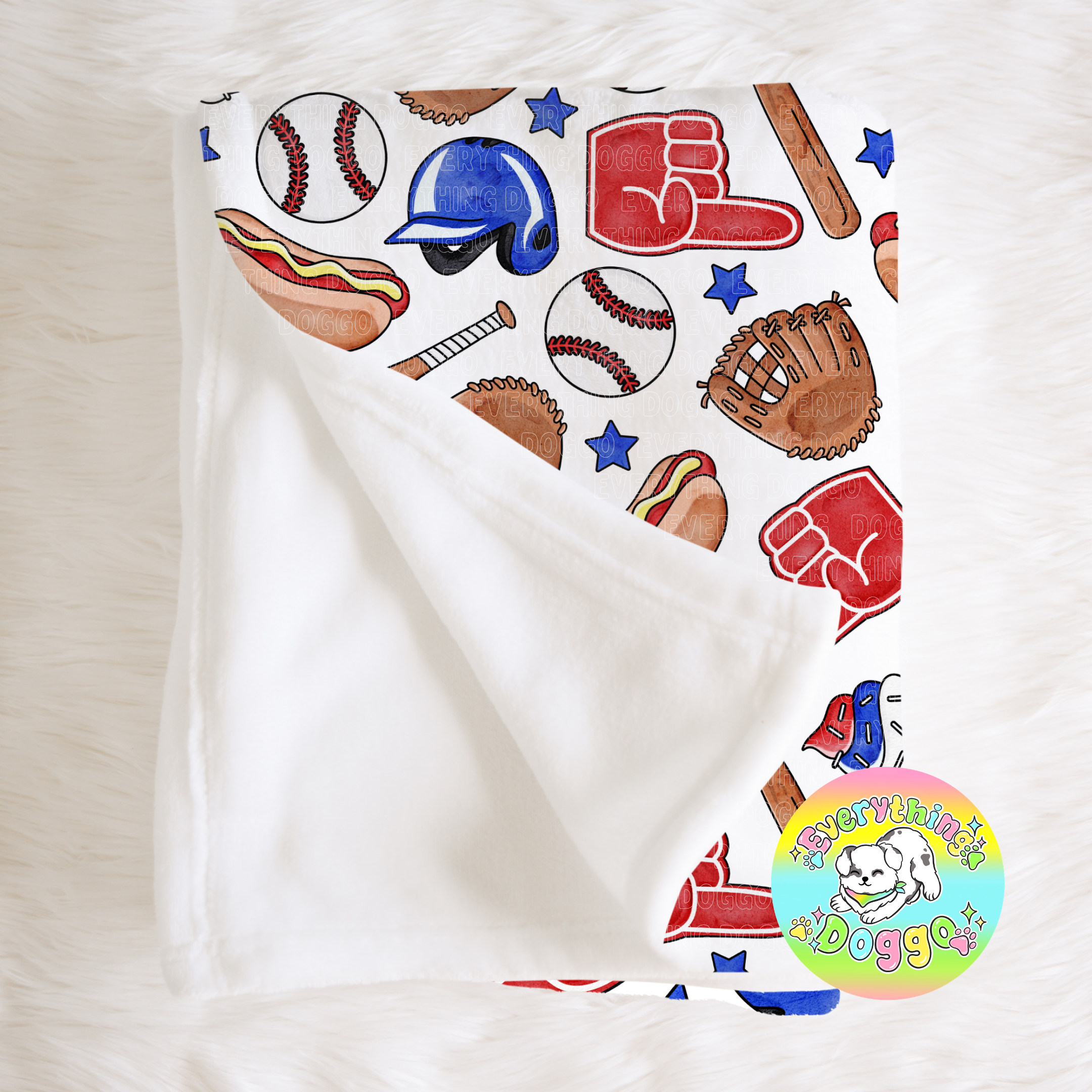 RWB Baseball - Minky Blanket