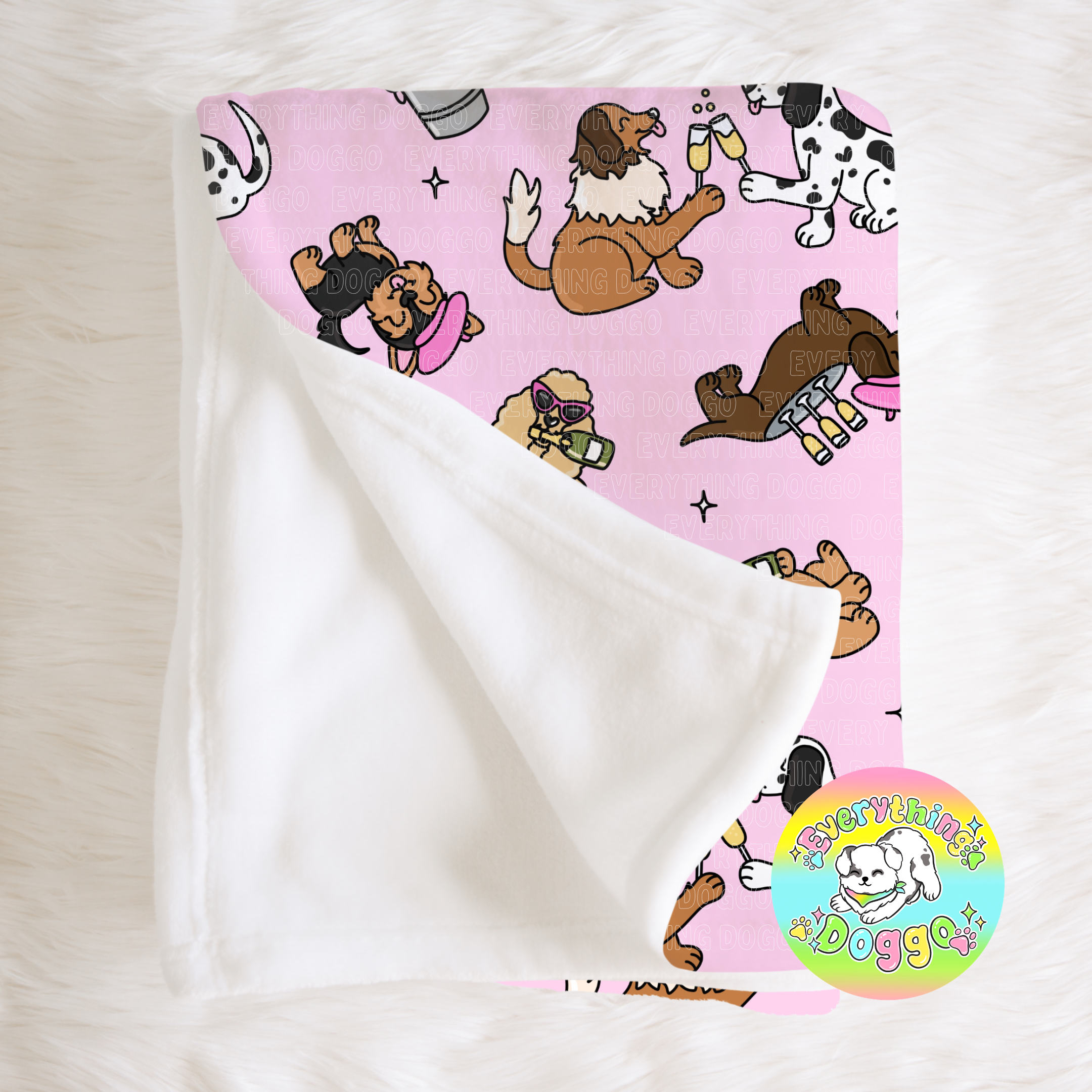 Champagne Pups - Minky Blanket