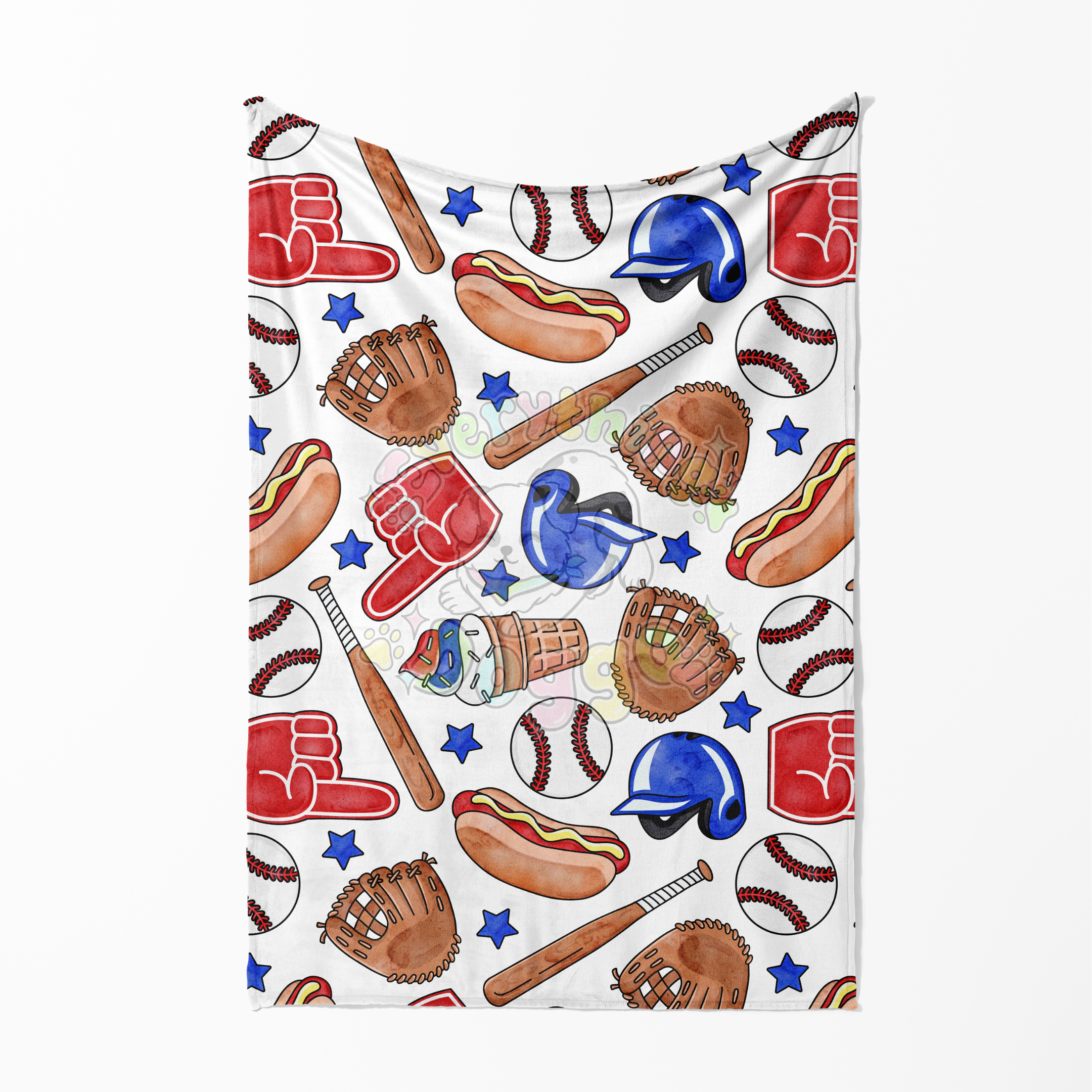 RWB Baseball - Minky Blanket