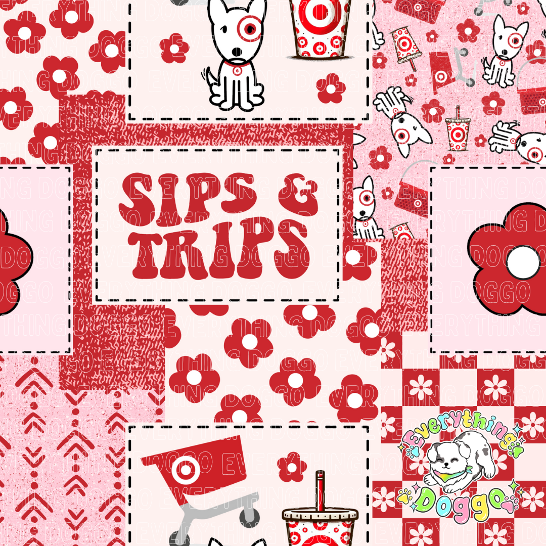 Sips and Trips Patchwork - Bandana