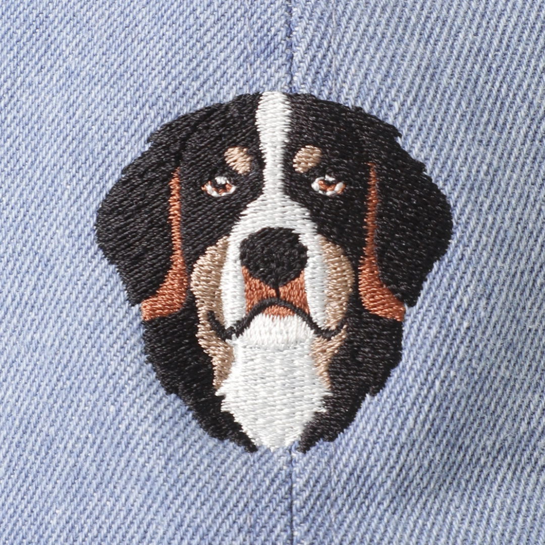 Bernese Mountain Dog Embroidered Denim Baseball Cap