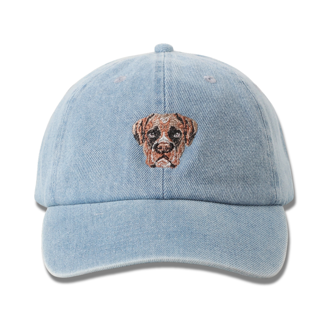 Boxer Embroidered Denim Baseball Cap