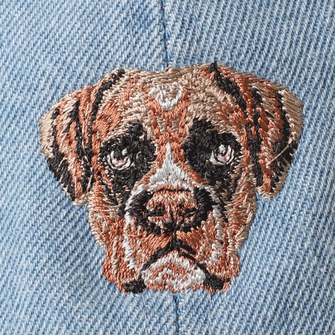 Boxer Embroidered Denim Baseball Cap