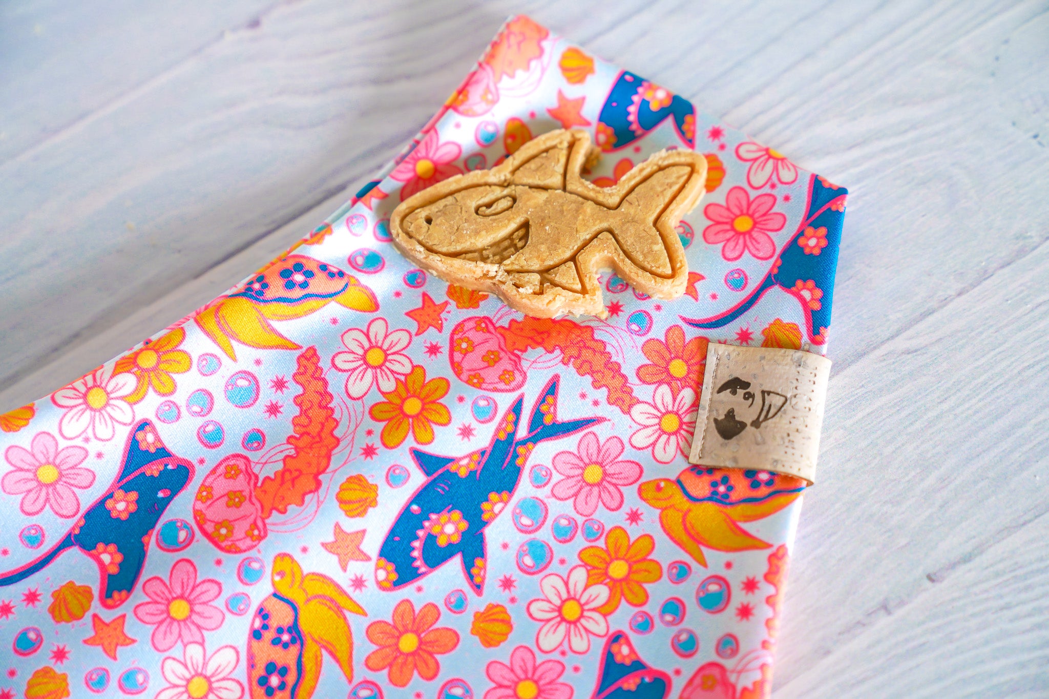 Floral Sea Animals - Active Snap On Bandana