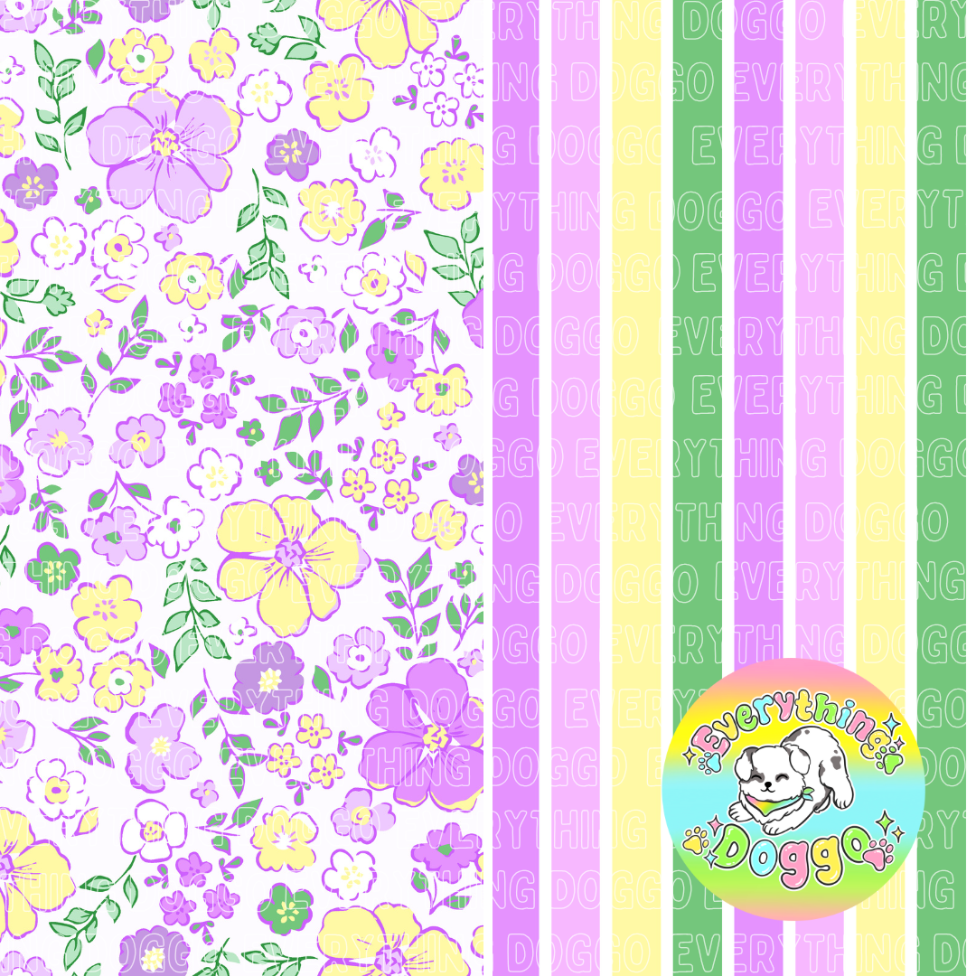 Mardi Gras Floral - Bandana (Reversible)