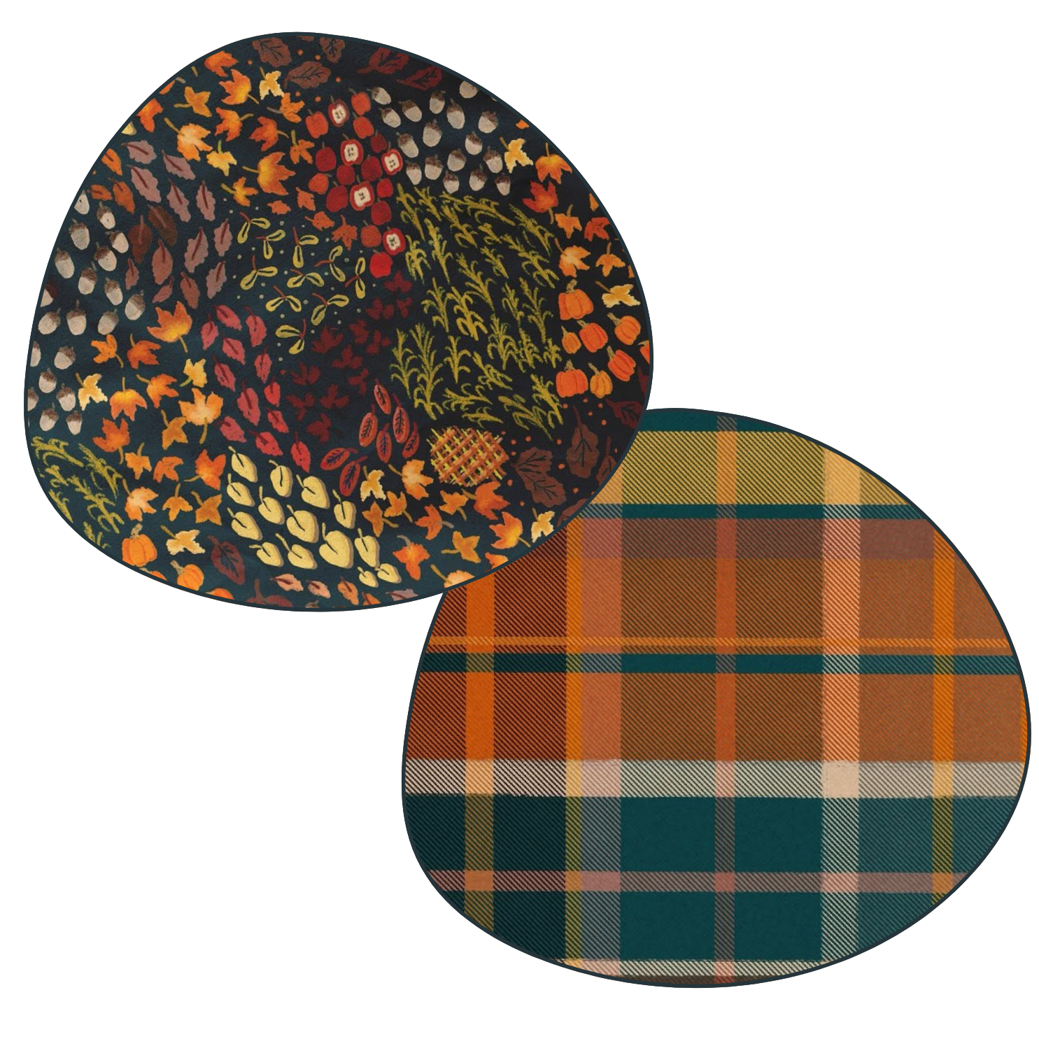 Falling for Fall (Teal) - Bandana (Reversible)