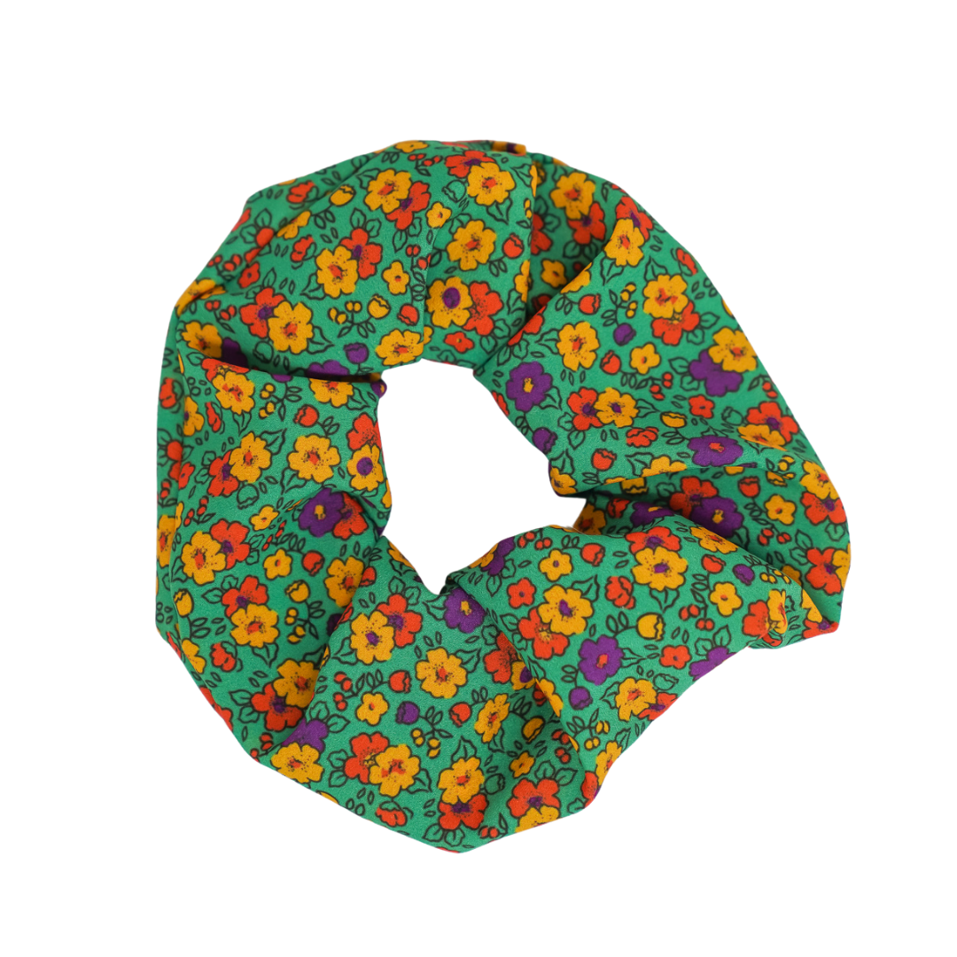 Emerald Fields - Crepe De Chine Scrunchie