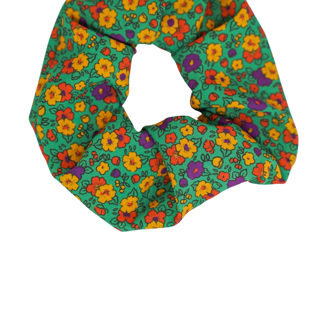Emerald Fields - Crepe De Chine Scrunchie