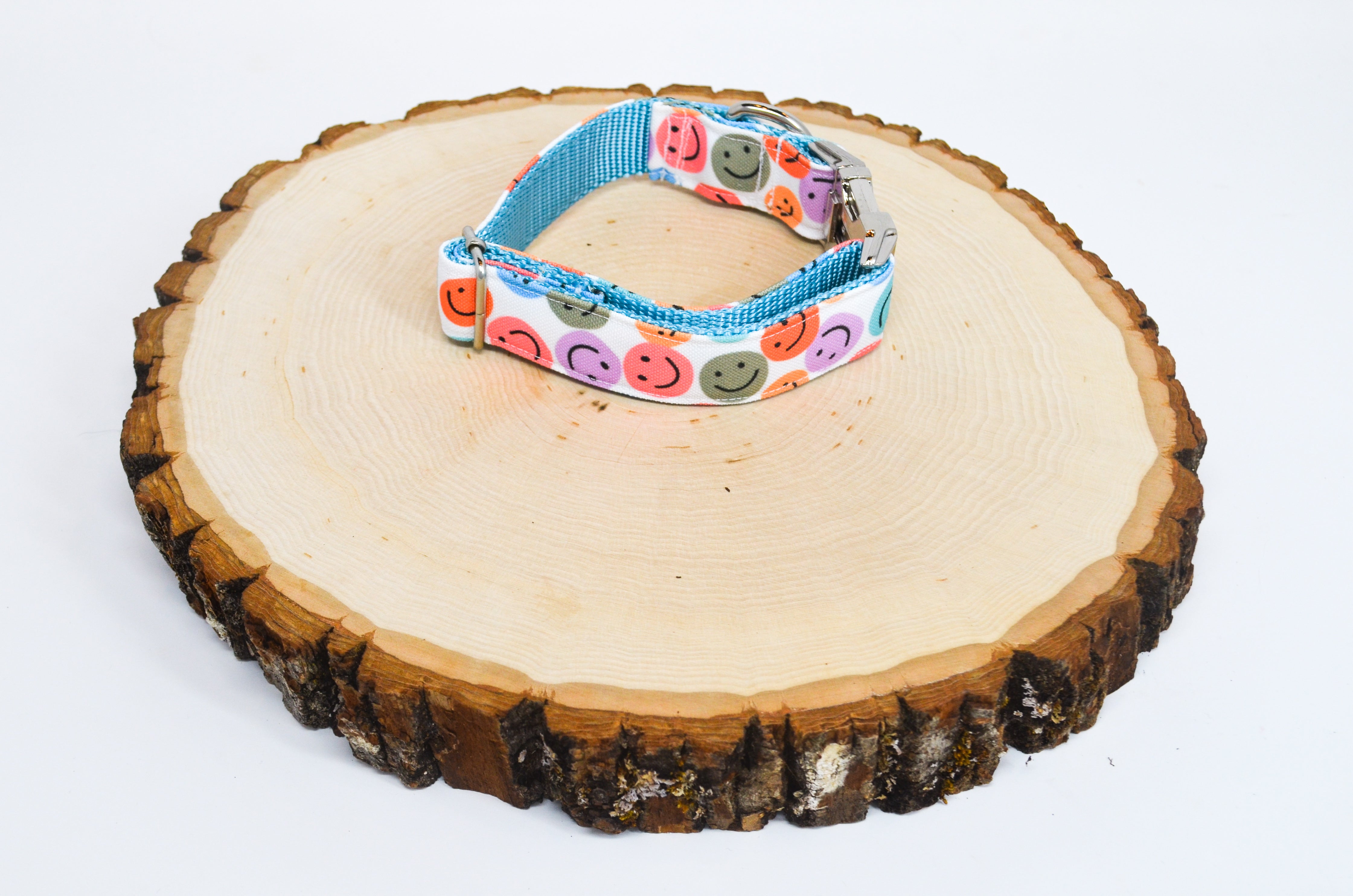 Be Happy (Bright) Eco Canvas Dog Collar
