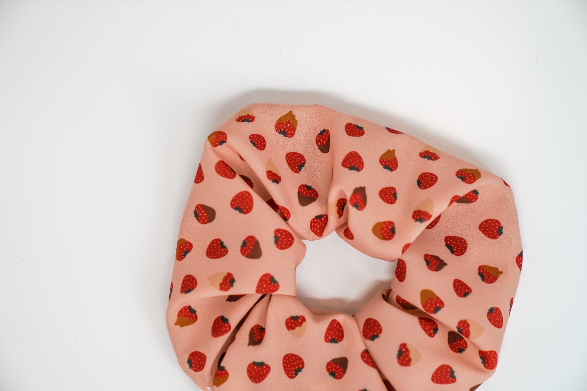 Chocolate Covered Strawberries - Crepe De Chine Scrunchie