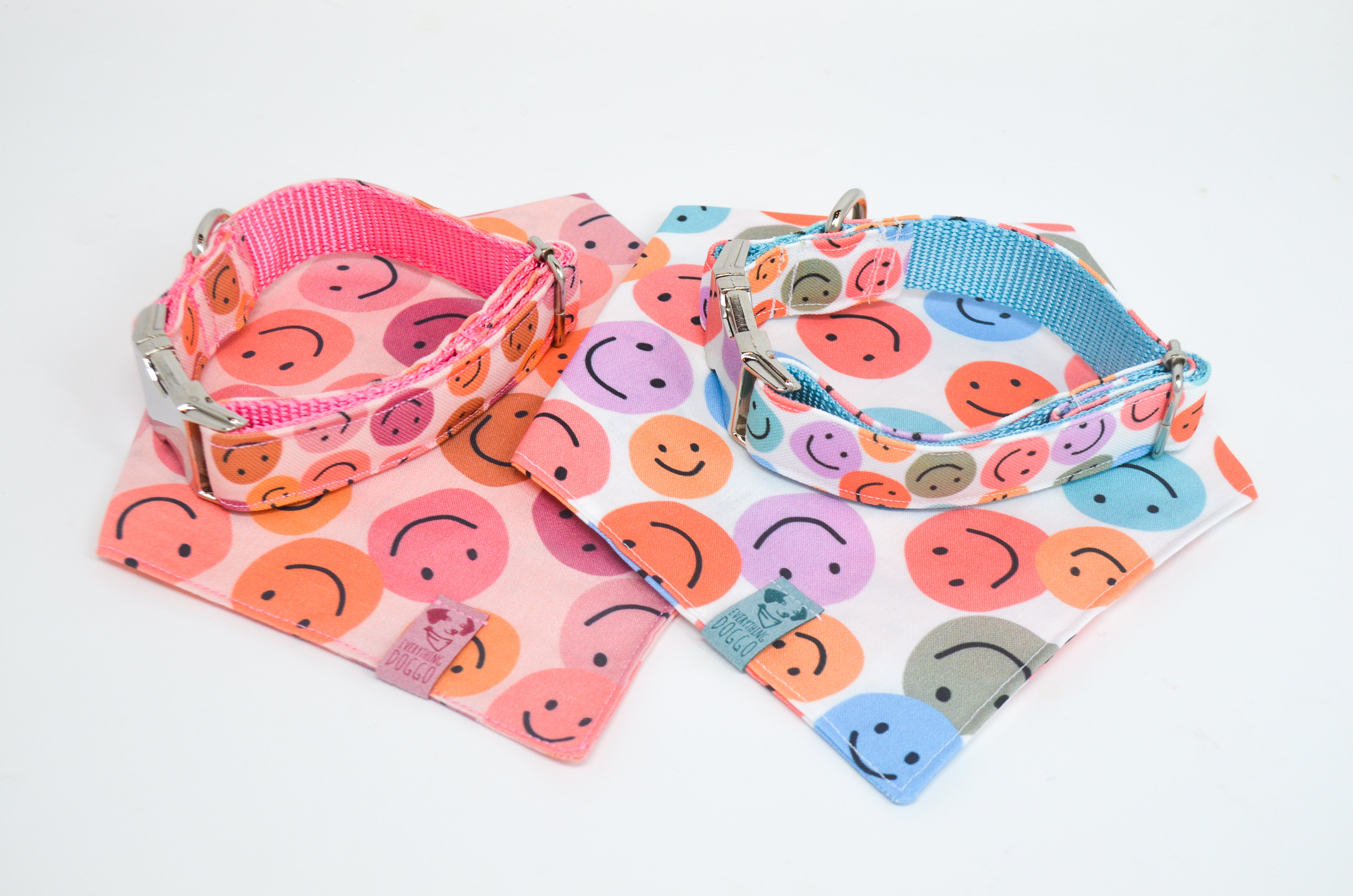 Be Happy (Pink) Eco Canvas Dog Collar
