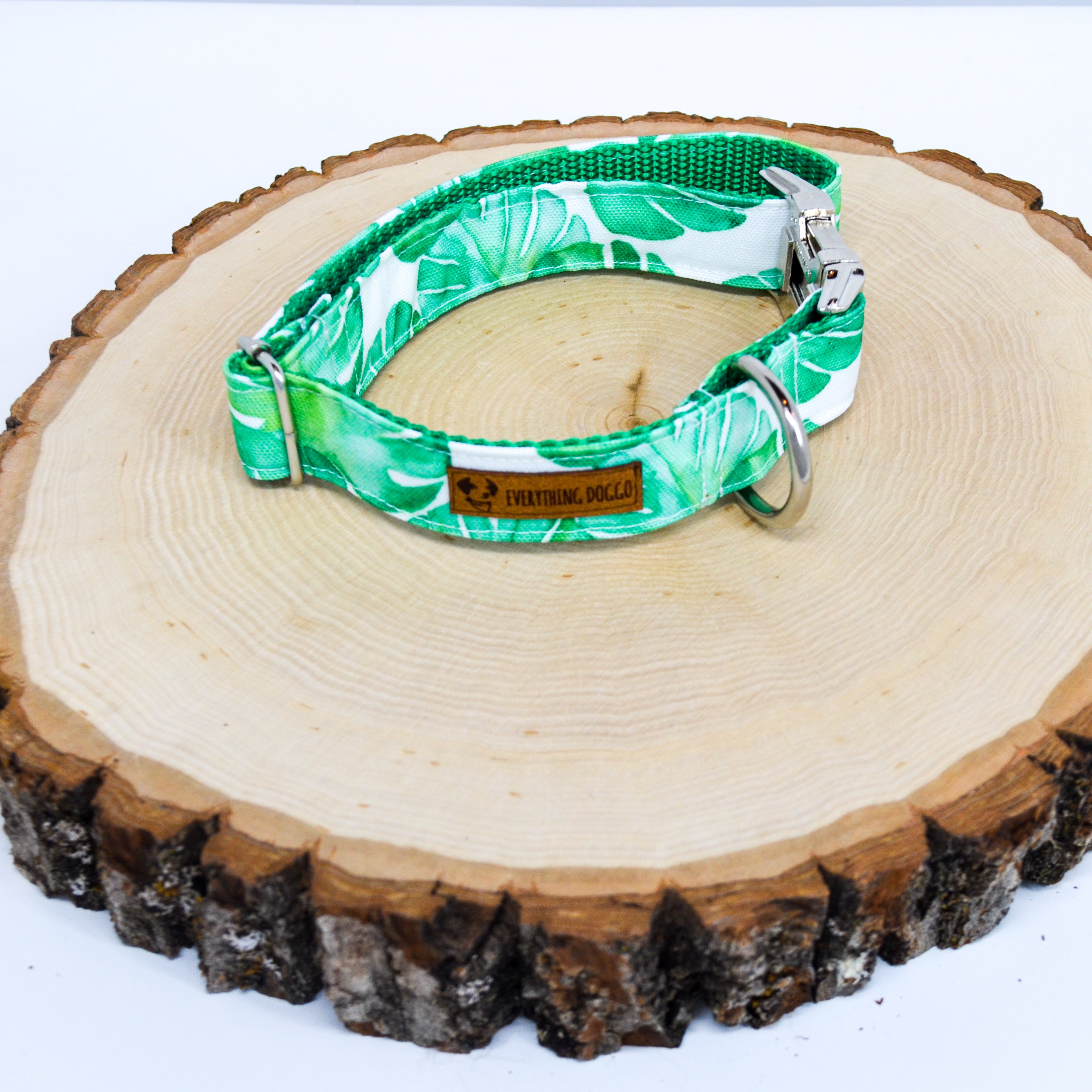 Monstera Eco Canvas Dog Collar